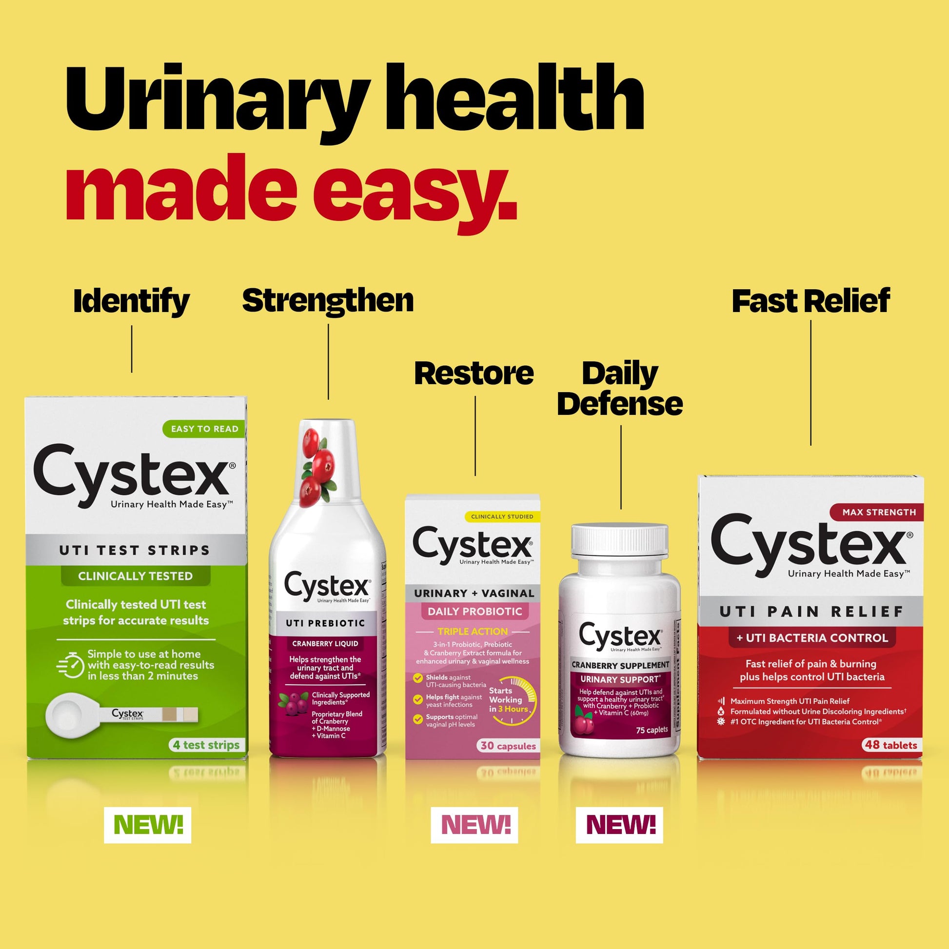 Cystex Urinary Tract Infection Support & Prevention - Cranberry Prebiotic Supplement with D-Mannose & Vitamin C for UTI Protection & Urinary Health Maintenance - 7.6 fl oz (Pack of 2) CystexAu supplements