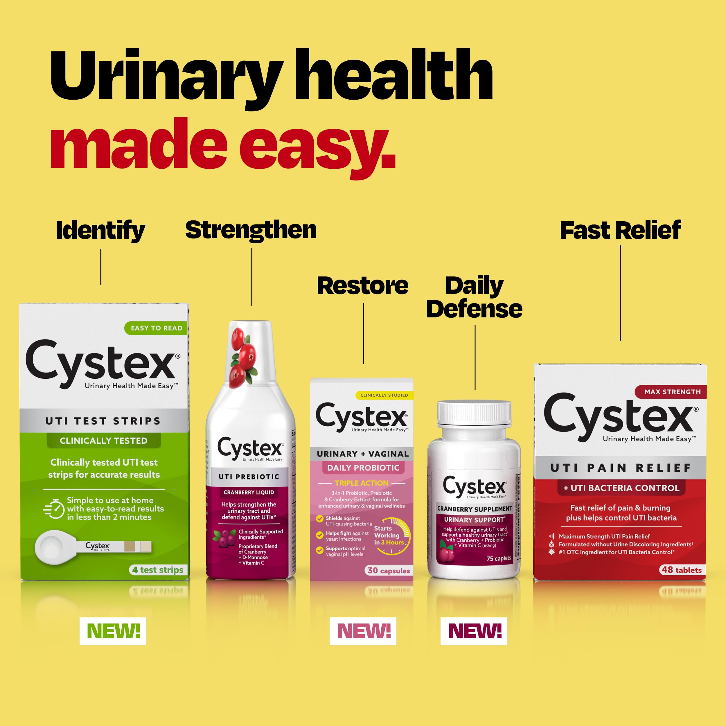 Cystex Urinary Tract Infection Support & Prevention - Cranberry Prebiotic Supplement with D-Mannose & Vitamin C for UTI Protection & Urinary Health Maintenance - 7.6 fl oz (Pack of 2) CystexAu supplements