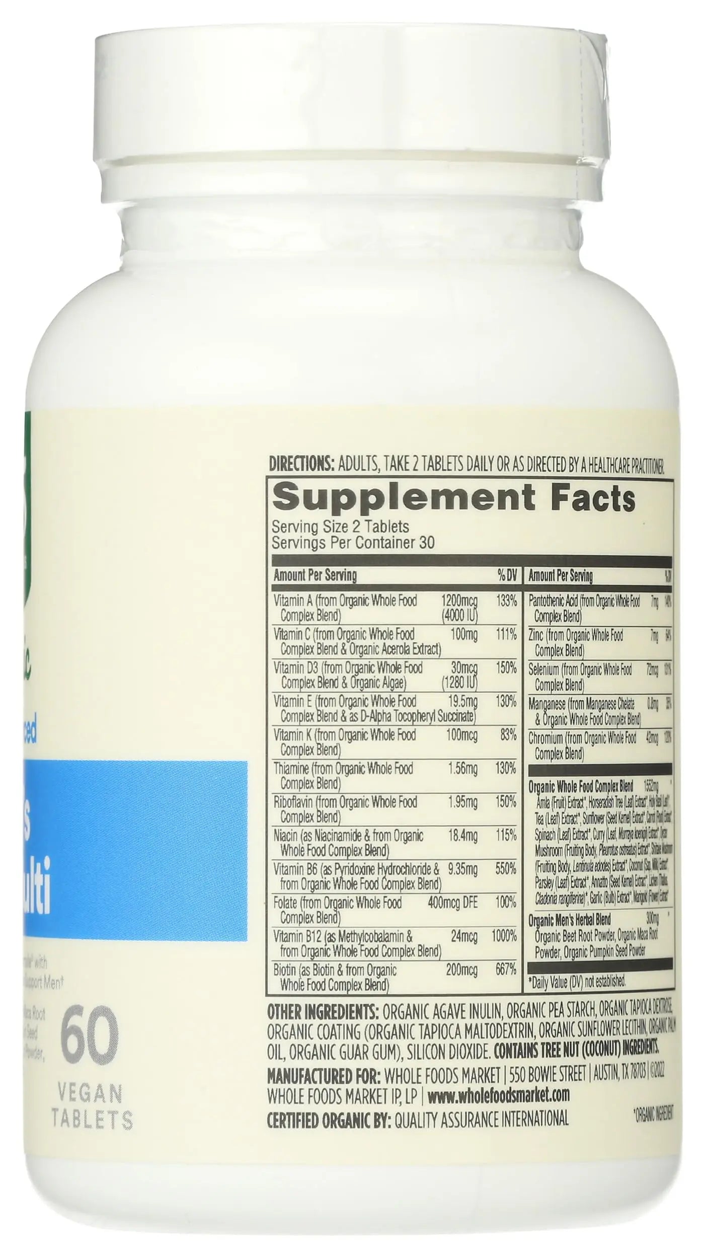 365 by Whole Foods Market, Vitamin Multi Mens Food Cultured 40 Plus, 60 Count 365 by Whole Foods MarketAu supplements