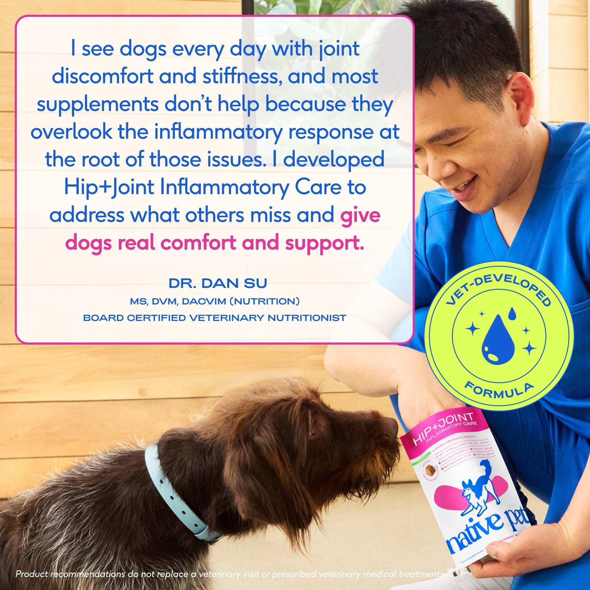 Native Pet Inflammatory Care - Pain Relief for Dogs - Green-Lipped Mussel, Turmeric & Collagen for Dogs - Hip and Joint Supplement Supports Healthy Inflammatory Response & Joint Comfort - 60 Chews Native PetAu supplements