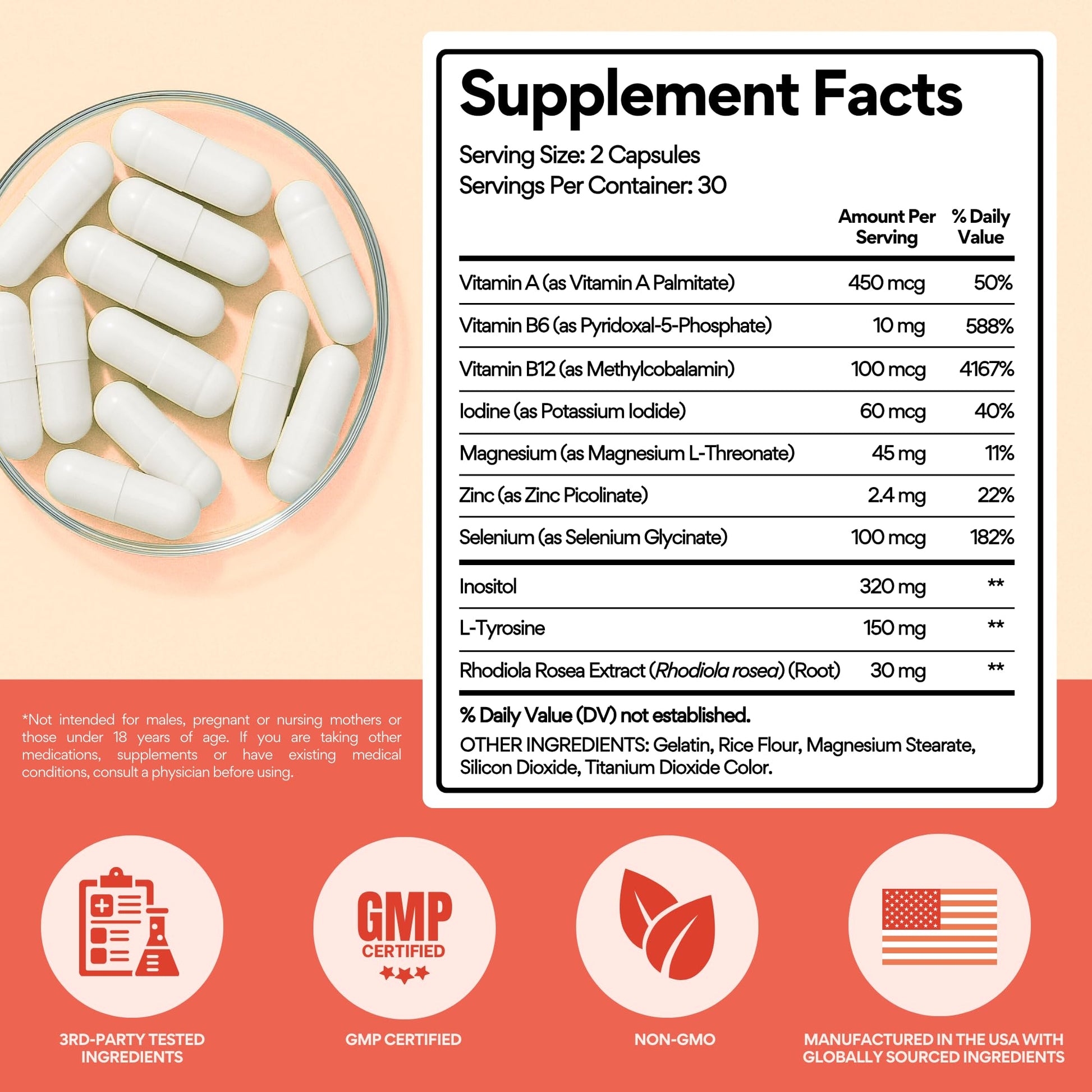 VoomVaya Go Go Thyroid - Thyroid Support for Women 30+ - Female-Focused Hormonal Balance & Thyroid Supplement with Iodine, Selenium & L Tyrosine - 3rd Party Tested - 60 Capsules VoomVayaAu supplements