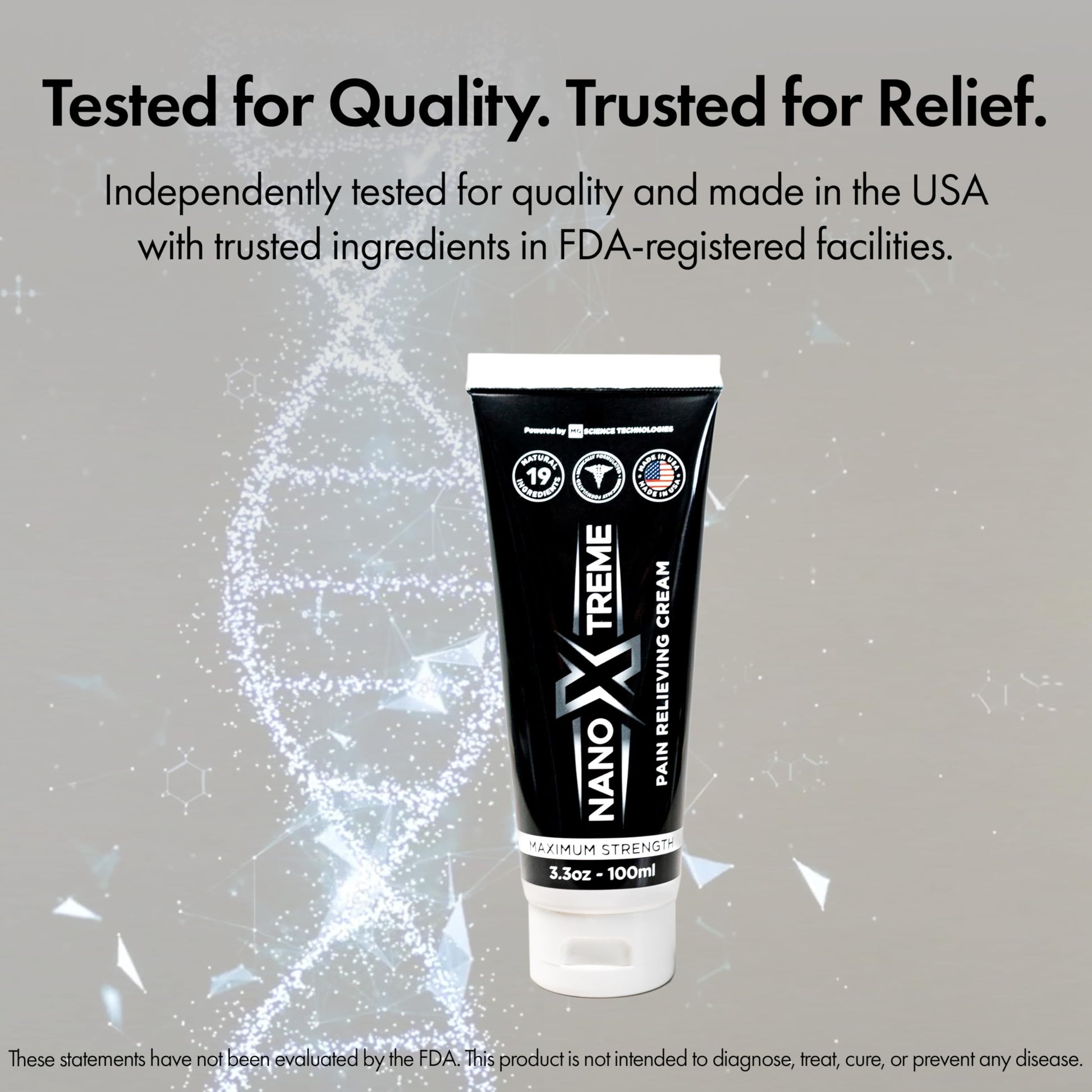 NANOXTREME Pain Relief Cream – Fast-Acting Topical for Muscle, Joint & Nerve Deep-Absorbing, Long-Lasting Formula with Natural Ingredients – Cooling Sensation – 3.3oz Tube – Made in USA NANOXTREMEAu supplements
