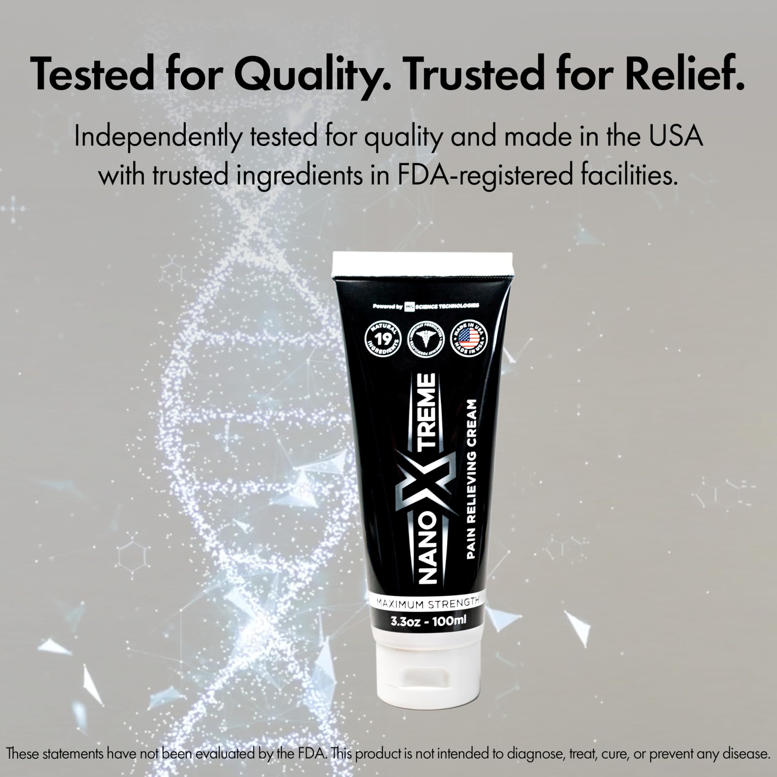 NANOXTREME Pain Relief Cream – Fast-Acting Topical for Muscle, Joint & Nerve Deep-Absorbing, Long-Lasting Formula with Natural Ingredients – Cooling Sensation – 3.3oz Tube – Made in USA NANOXTREMEAu supplements