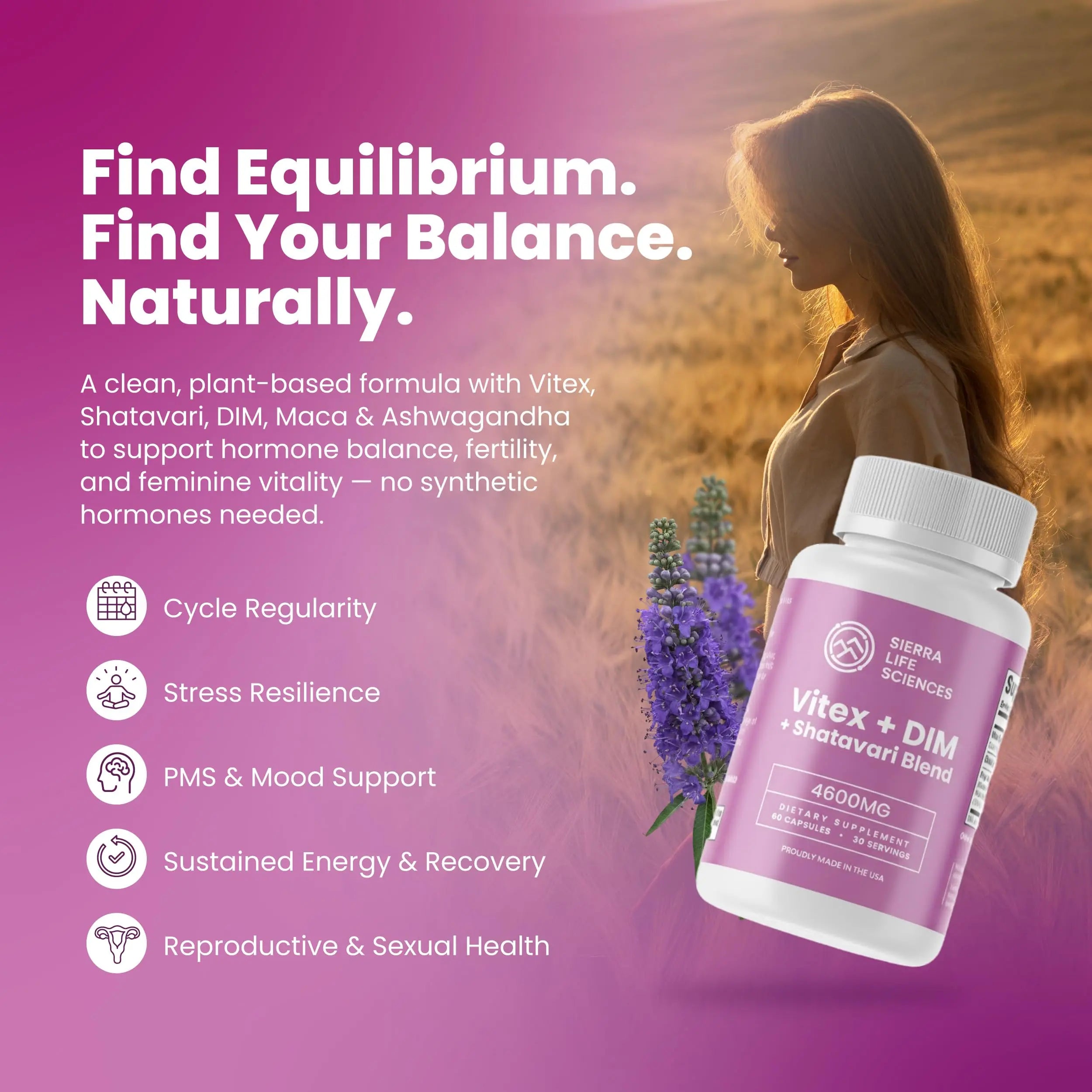SIERRA LIFE SCIENCES Hormonal Balance Blend for Women – Vitex, DIM, Shatavari + Adaptogenic Support – Menstrual & Menopause Relief – Vegan, Clean-Label Formula – 4600mg – (Pack of 2) SIERRA LIFE SCIENCESnz supplements