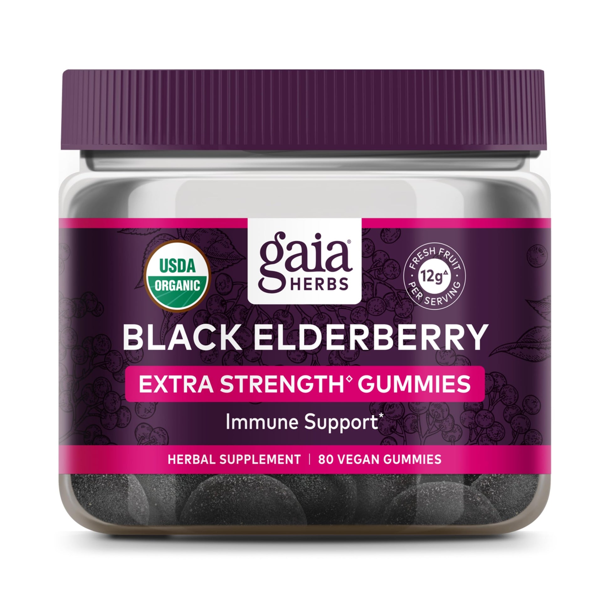 Gaia Herbs Black Elderberry (Sambucus Nigra) Extra Strength Gummies Gaia HerbsAu supplements