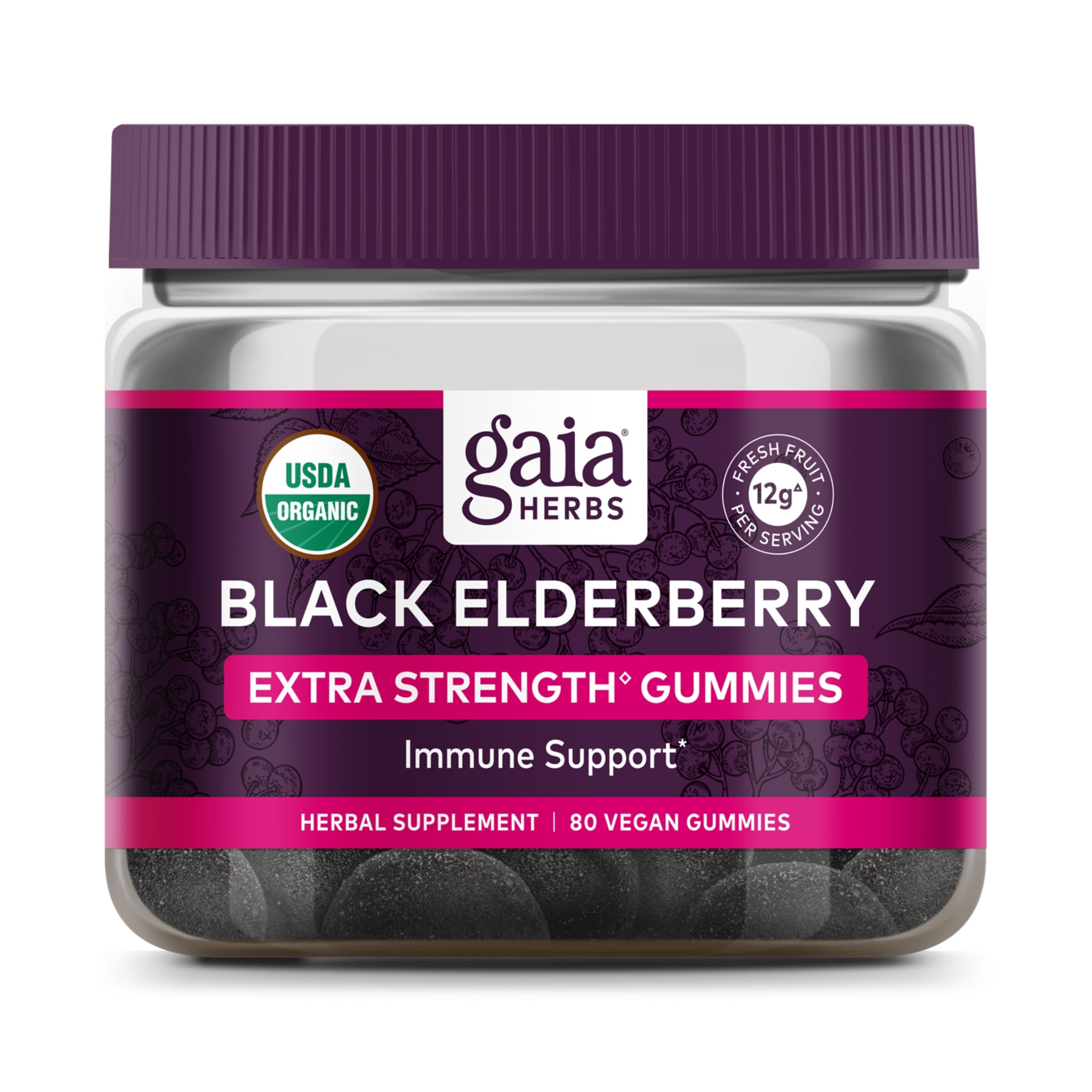 Gaia Herbs Black Elderberry (Sambucus Nigra) Extra Strength Gummies Gaia HerbsAu supplements