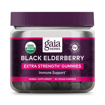 Gaia Herbs Black Elderberry (Sambucus Nigra) Extra Strength Gummies Gaia HerbsUS supplements