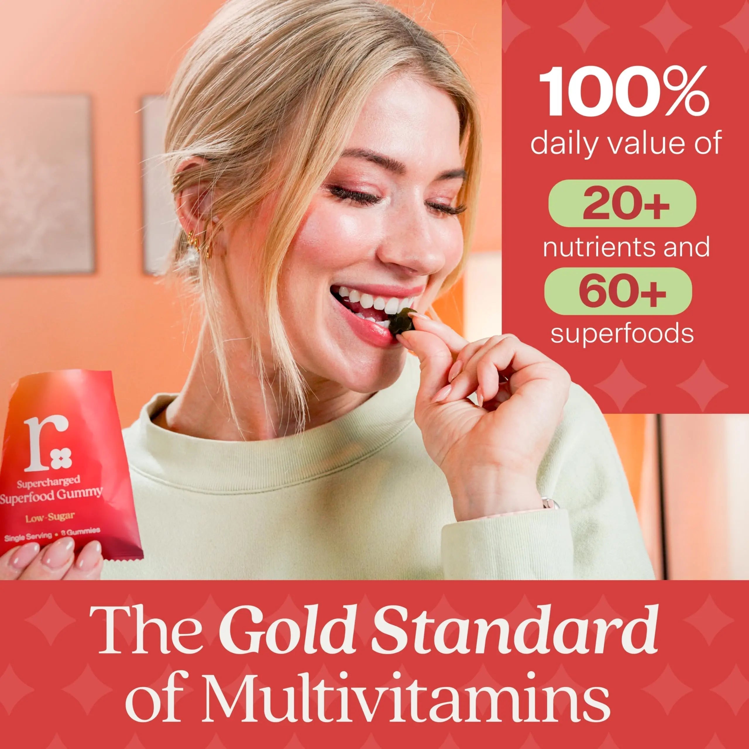 Rizz Low Sugar Green Gummies - 60+ Superfoods 6g Fiber - Prebiotic and Probiotic Gummies - Vegan Multivitamins for Women & Men RizzAu supplements