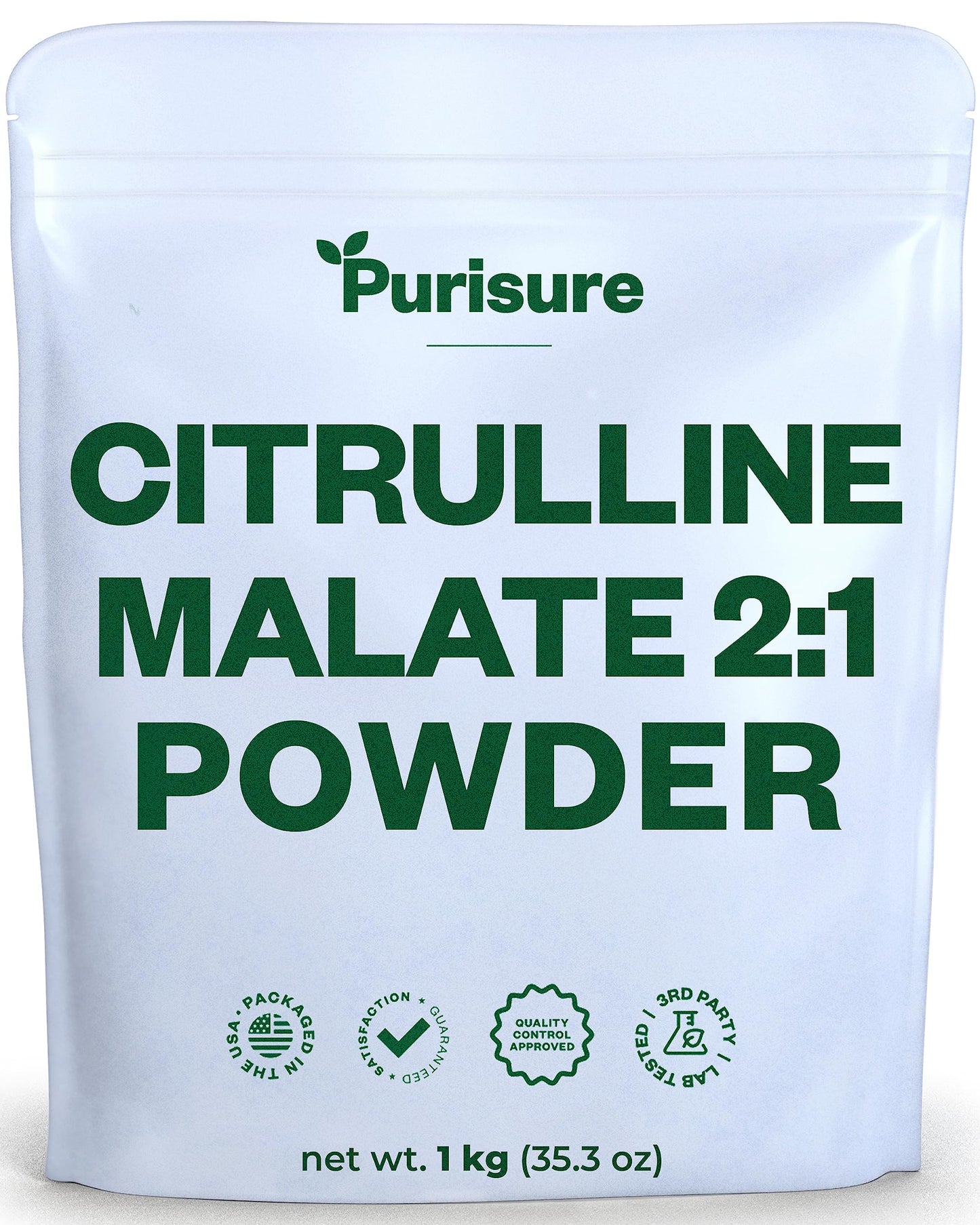 Purisure Citrulline Malate 2:1 Powder, 1 kg, Citrulline Supplement and Citrulline Nitrate PurisureUS supplements