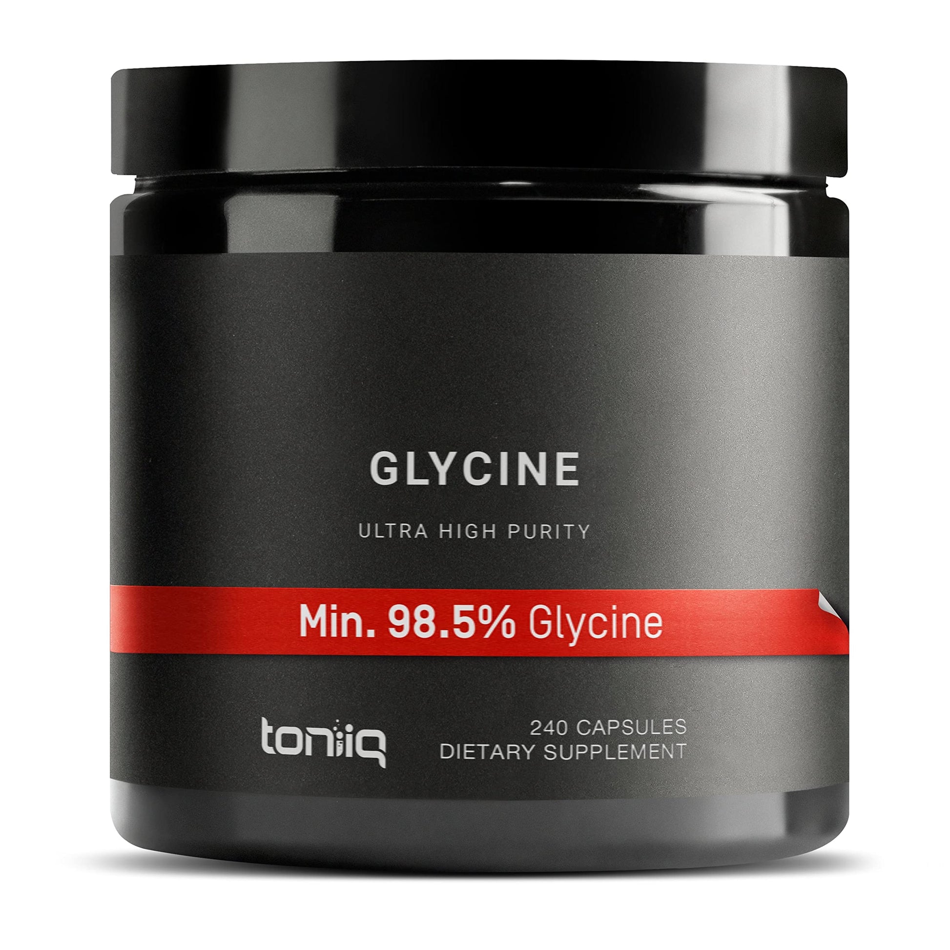Toniiq 1300mg Glycine Supplements - 4 Month Supply - Min. 98.5%+ Tested Purity - Ultra High Strength and Bioavailable Glycine Powder Supplement - 240 Vegetarian Glycine Capsules - 120 Servings ToniiqAu supplements