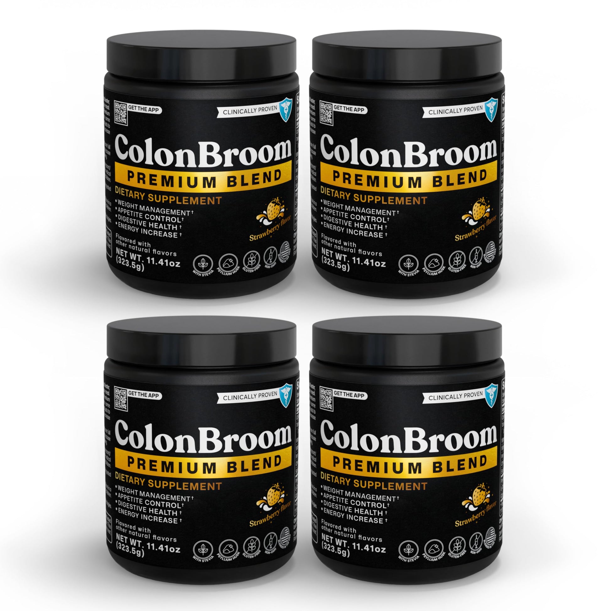 ColonBroom Premium Weight Management Supplement (Strawberry) - Colon Broom Psyllium Husk Fiber Powder Drink - Gluten Free, Non-GMO Colon Cleanse for Bloating Relief & Gut Health, 200 Servings ColonBroomAu supplements