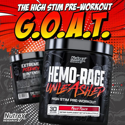 Nutrex Research Hemo-Rage Extreme High Stim Pre Workout Powder | Insane Lasting Energy Nutrex ResearchUS supplements