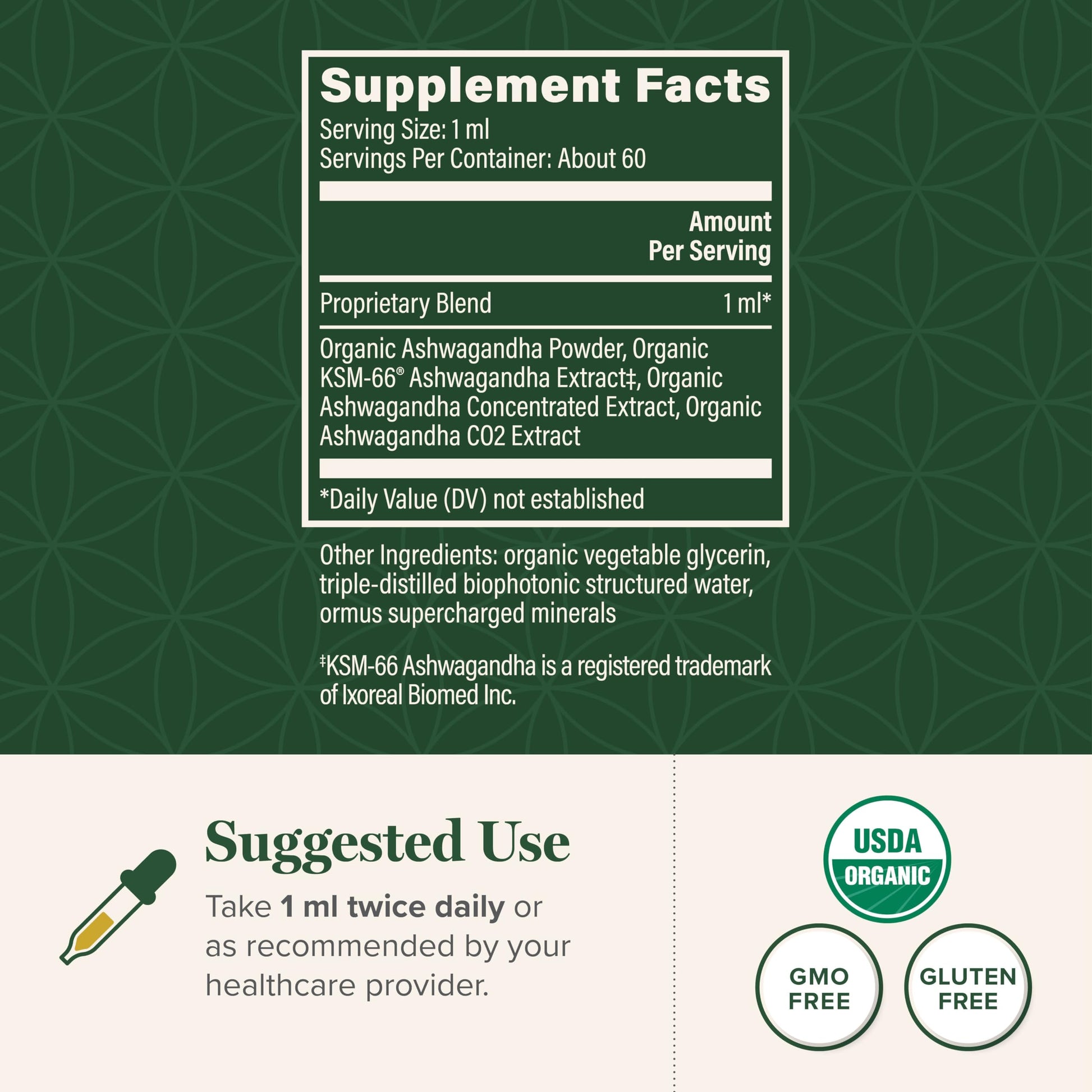 Global Healing Center - Organic Ashwagandha Supplements Drops - KSM-66 Ashwagandha Extra Strength for Men & Women, Helps Promote Relief from Stress, Mood Support, Organic (2 Fl Oz) Global Healing CenterAu supplements