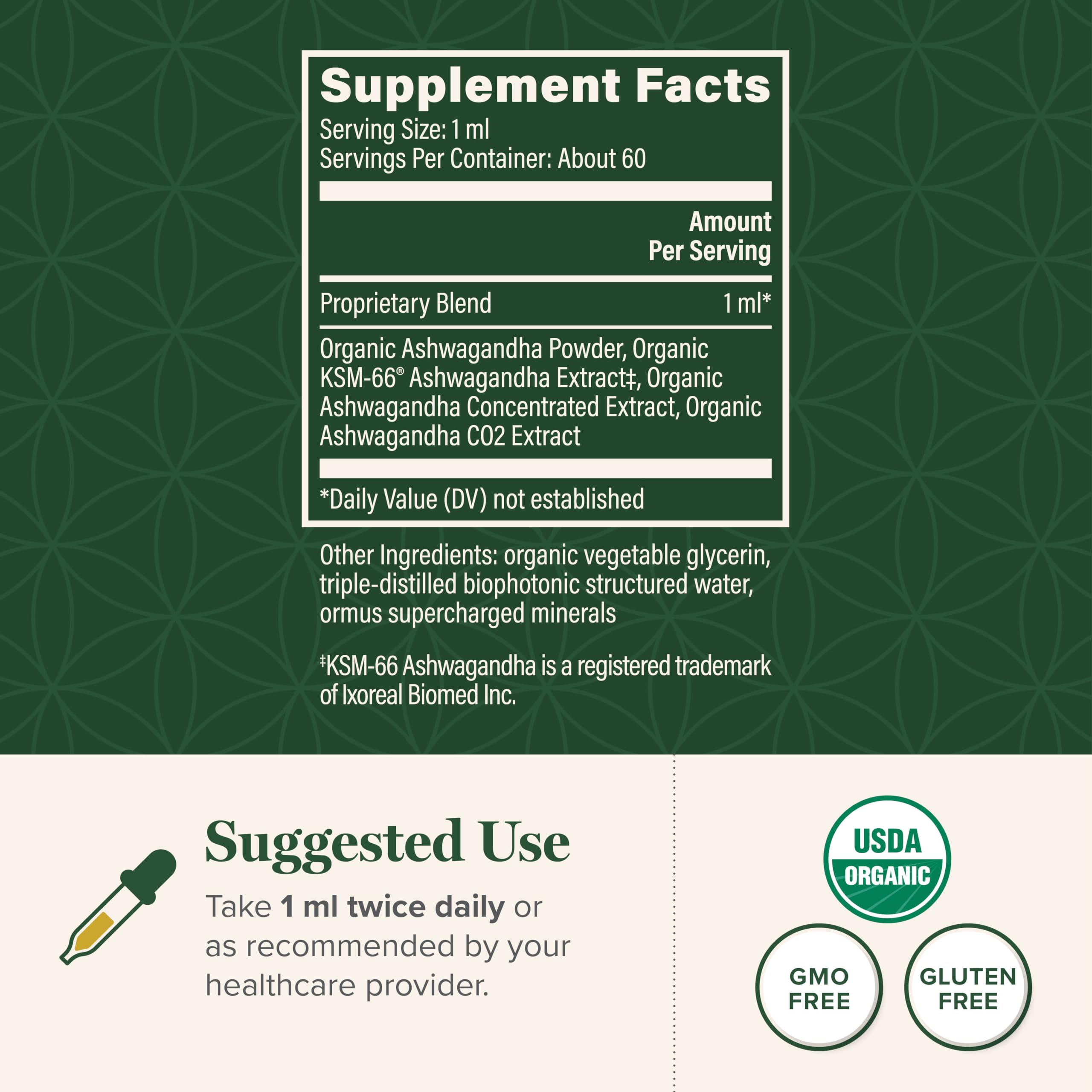 Global Healing Center - Organic Ashwagandha Supplements Drops - KSM-66 Ashwagandha Extra Strength for Men & Women, Helps Promote Relief from Stress, Mood Support, Organic (2 Fl Oz) Global Healing CenterAu supplements