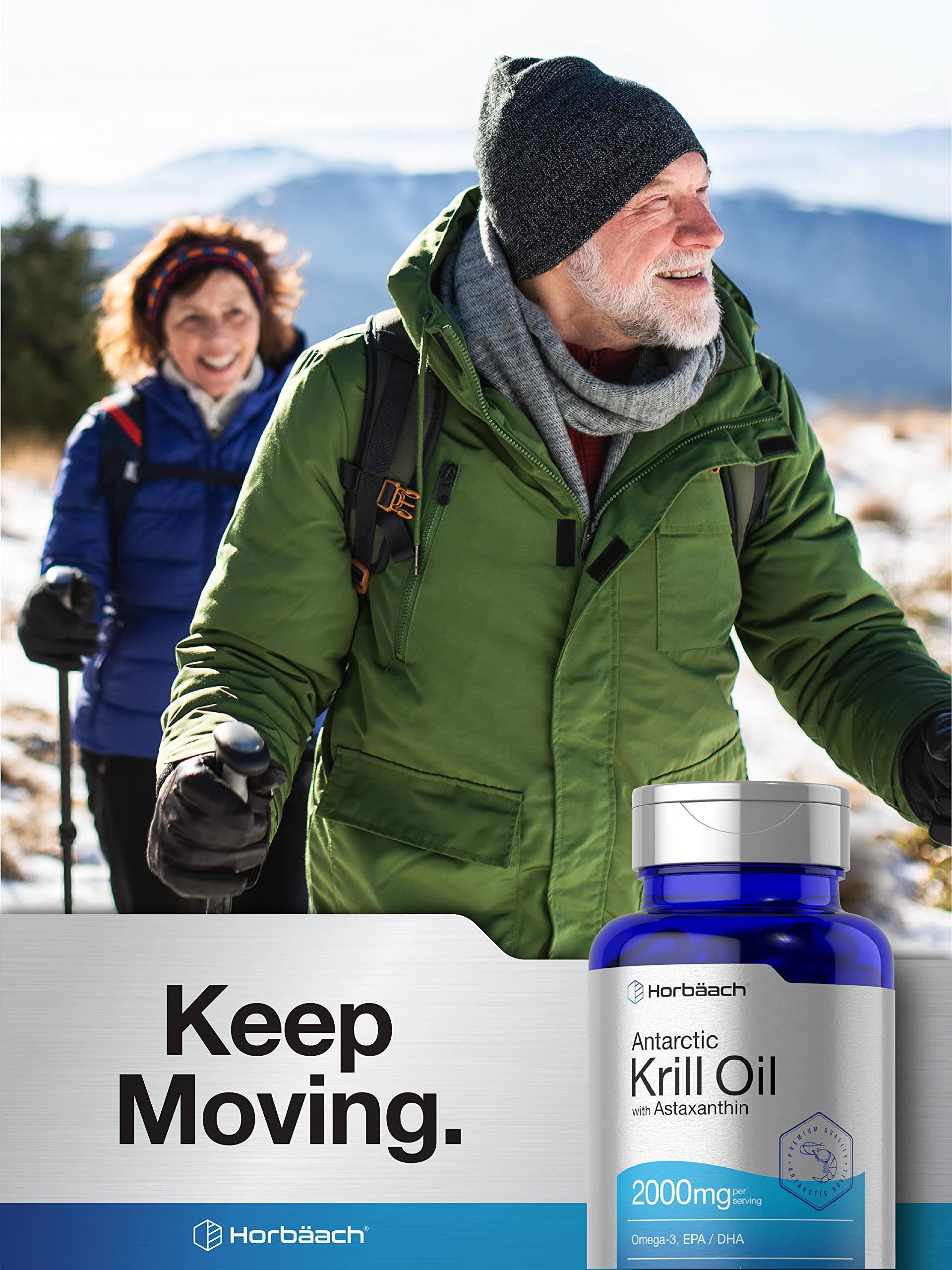 Horbäach Antarctic Krill Oil 2000mg | 60 Softgel Capsules | Omega-3, EPA, DHA Supplemen HorbäachUS supplements