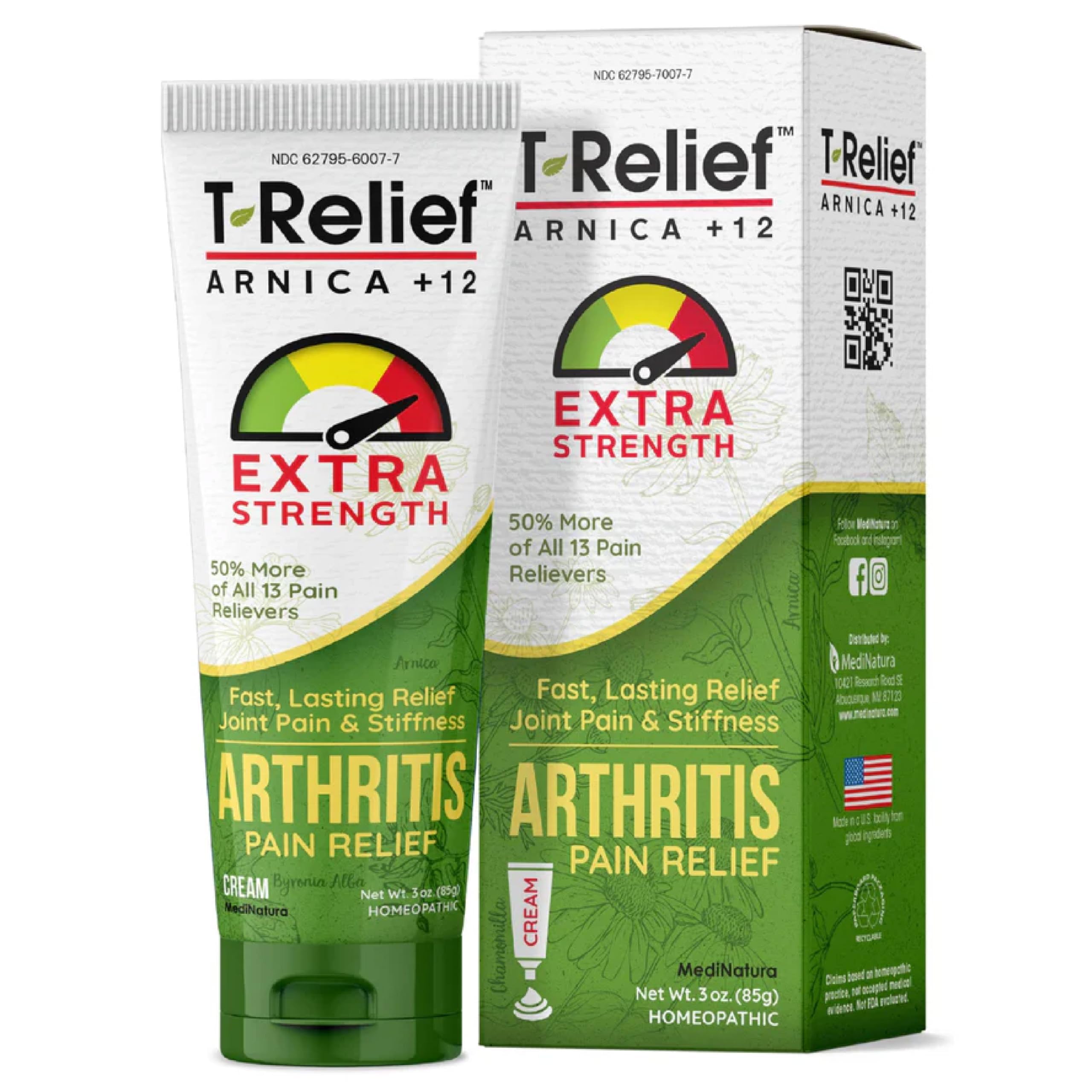 T-Relief Extra Strength Arthritis Cream Arnica +12 Pain Relieving Natural Medicines Help Soothe Soreness Stiffness Aches & Pains in Joints Naturally - 3 oz MediNaturaAu supplements