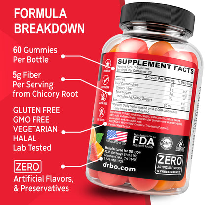 Fiber Gummies for Adults & Kids - Tasty Gummy Prebiotic Fiber Supplement for Max Digest DR. BOUS supplements