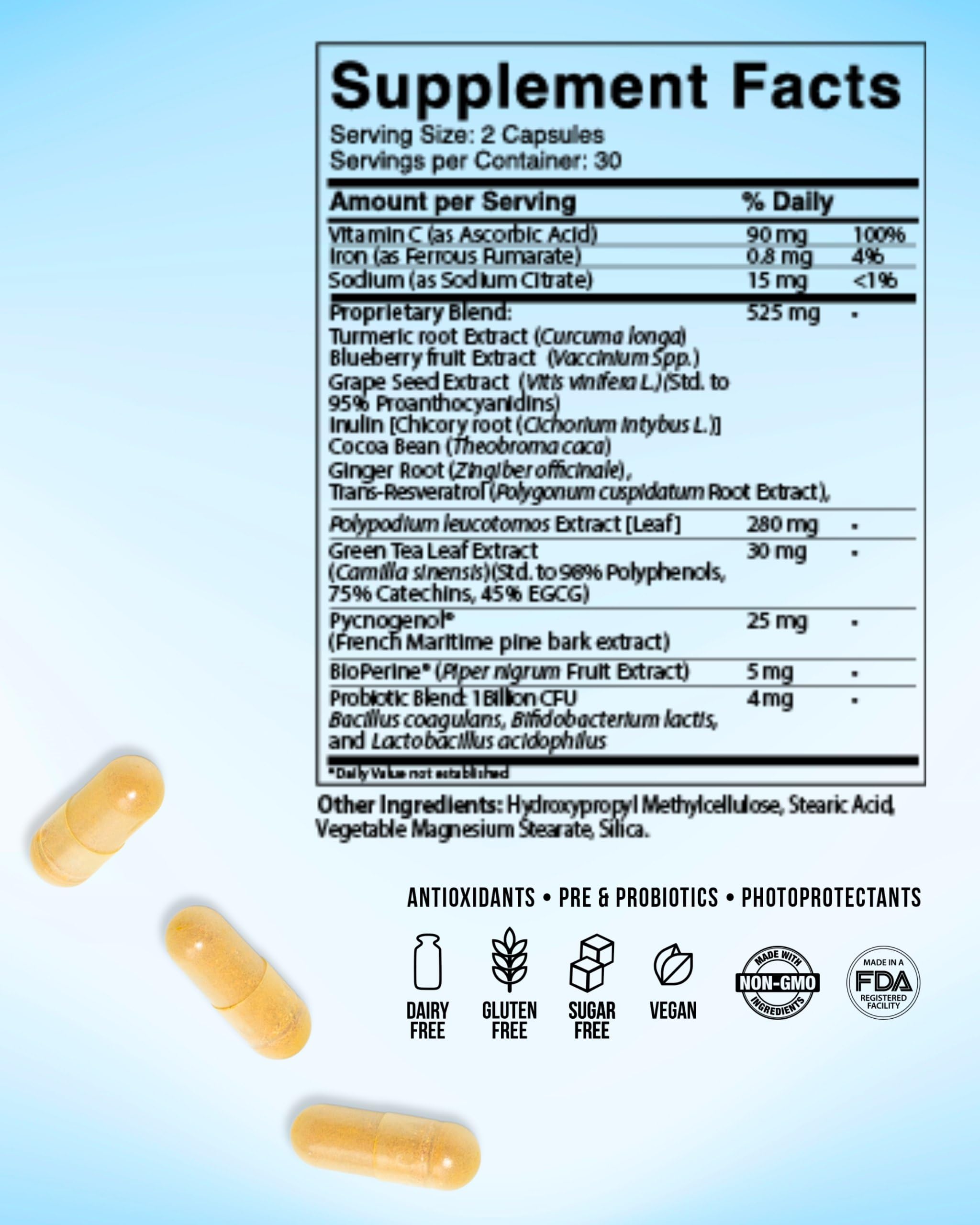 Inner Glow Age Defense Vitamins - Dermatologist and Plastic Surgeon Developed to Fight photoaging and Melasma, Polypodium Leucotomos Antioxidant Formula – Vegan, Gluten-Free – 60 Capsules Inner GlowAu supplements
