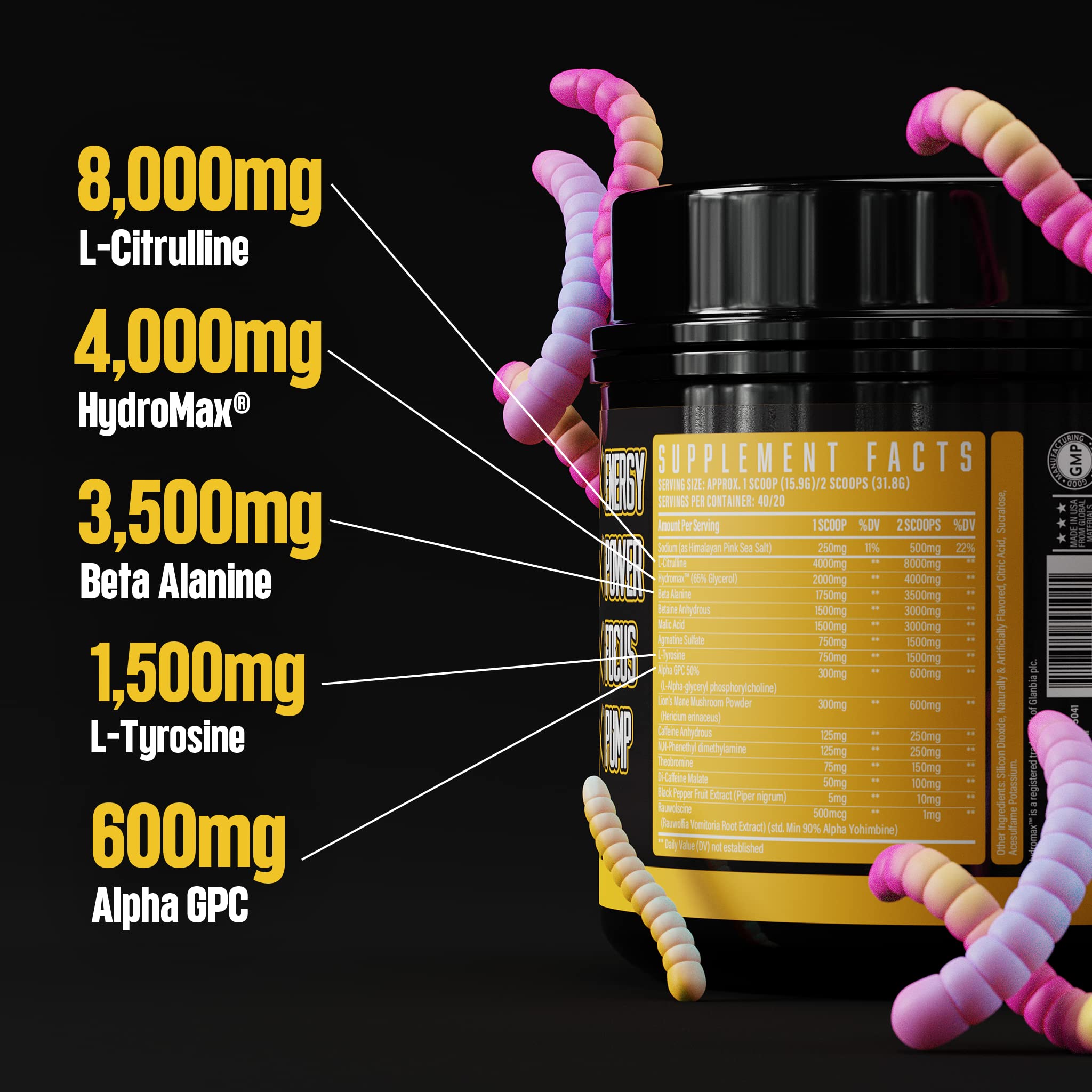 Huge Supplements Wrecked Pre-Workout, 30G+ Ingredients Per Serving to Boost Energy Huge SupplementsAu supplements