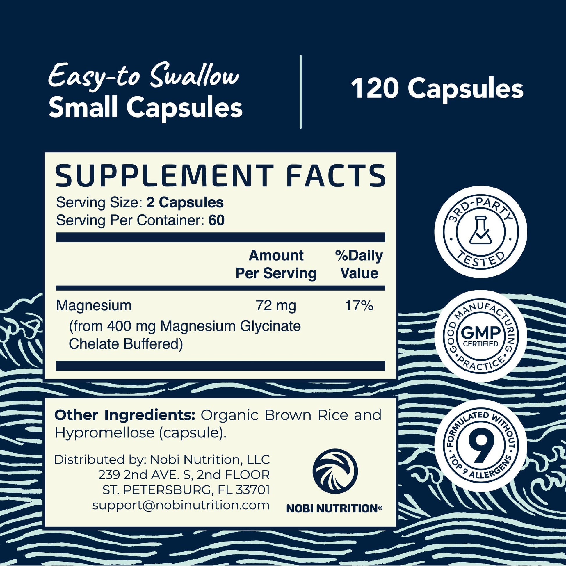 Magnesium Glycinate 400mg | High Absorption Formula for Sleep, Calm, Muscle Relaxation, Heart, Bone & Nerve Support for Women & Men | Chelated Magnesium Glycinate Supplement | 120 Ct (2 Month Supply) Nobi NutritionAu supplements