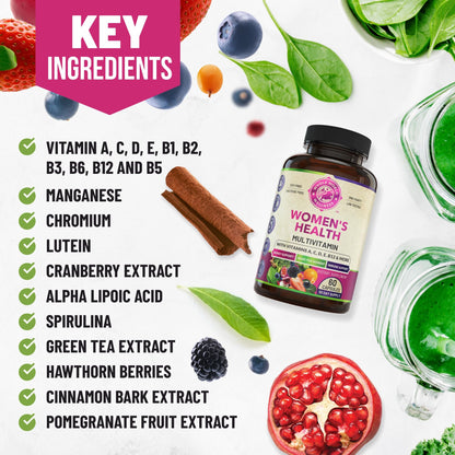Womens Daily Multivitamins & Multimineral Supplement for Energy, Mood, Focus, Hair WHOLE WORLD WELLNESSUS supplements