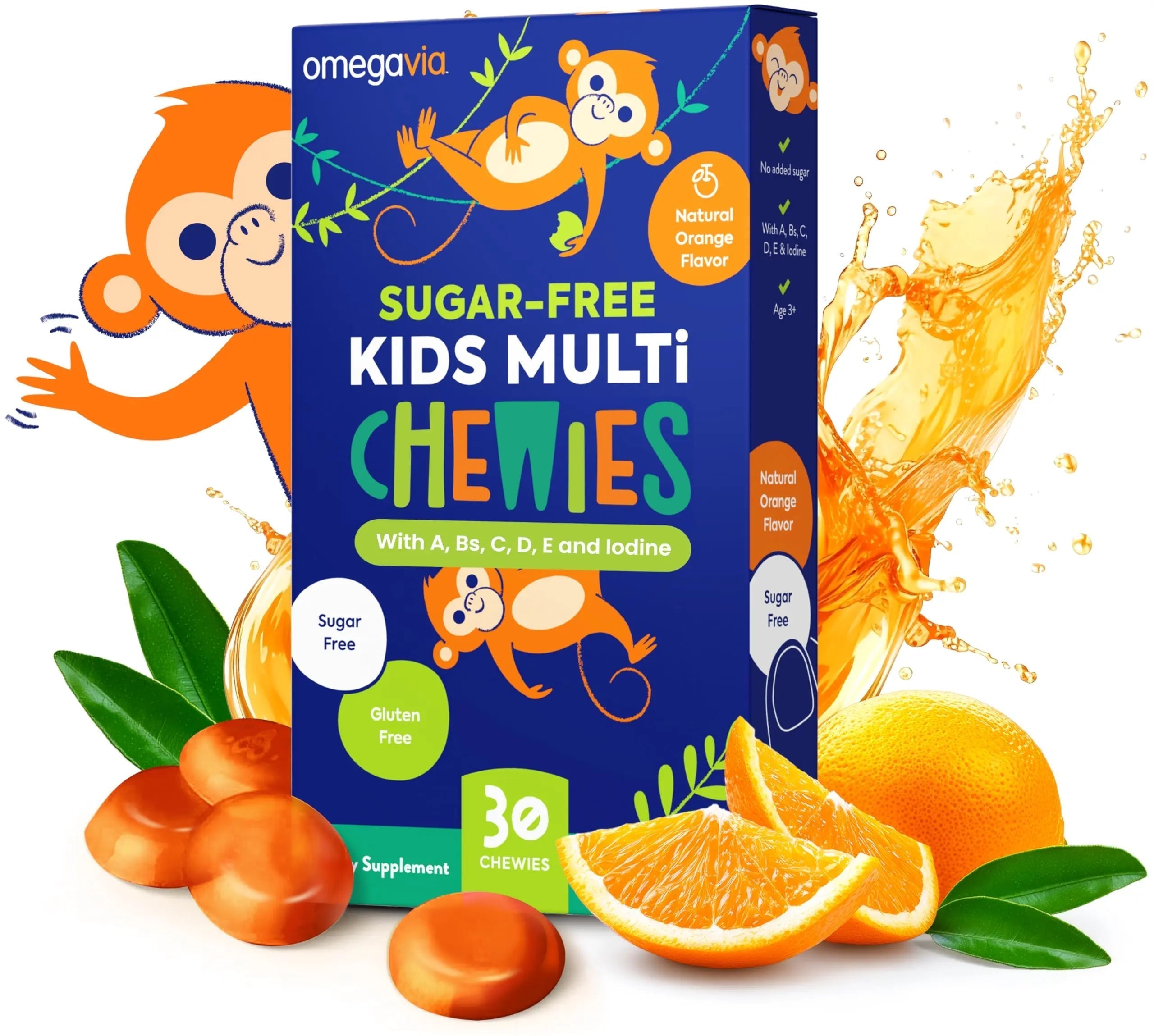 OmegaVia Sugar Free Kids Multivitamin Chewies - Daily Chewable Gummy Vitamins for Kids 3+ OmegaViaAu supplements