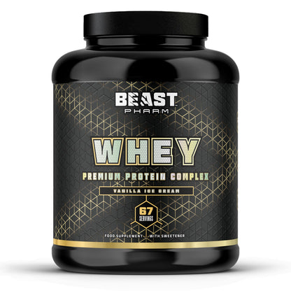Beast Pharm | WHEY Protein Powder | 2.01kg/67 Servings | Vanilla Ice Cream Beast PharmUS supplements