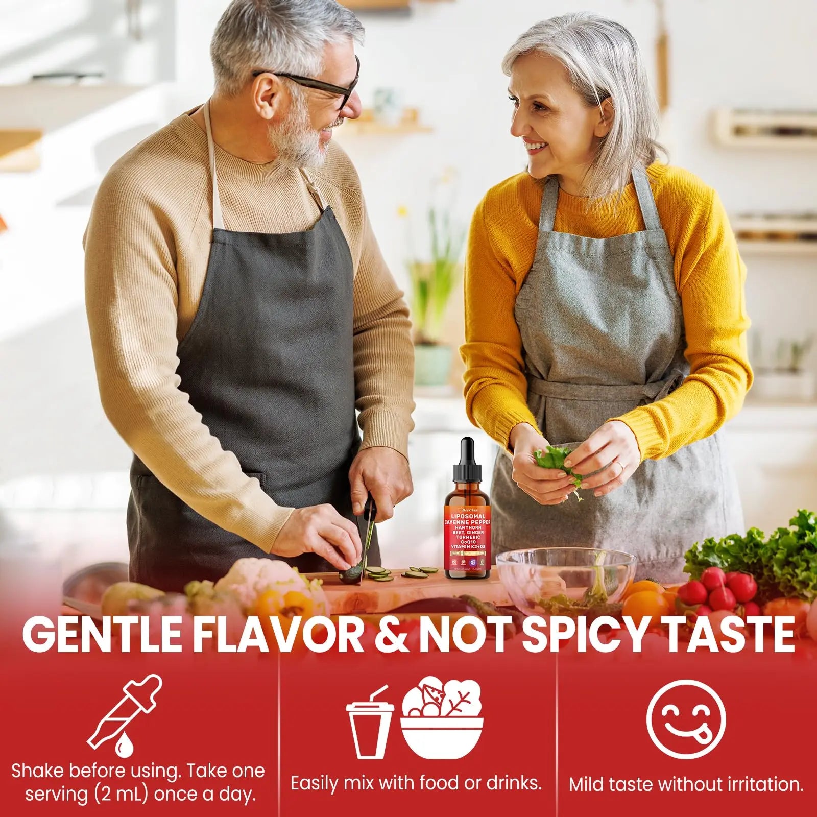 Cayenne Pepper Drops Liposomal Supplement Liquid + Hawthorn Berry, Vitamin D3 K2 Beet Root Powder, Ceylon Cinnamon, CoQ10, Turmeric Curcumin, Cayenne Pepper Extract - 2oz HevChaynz supplements