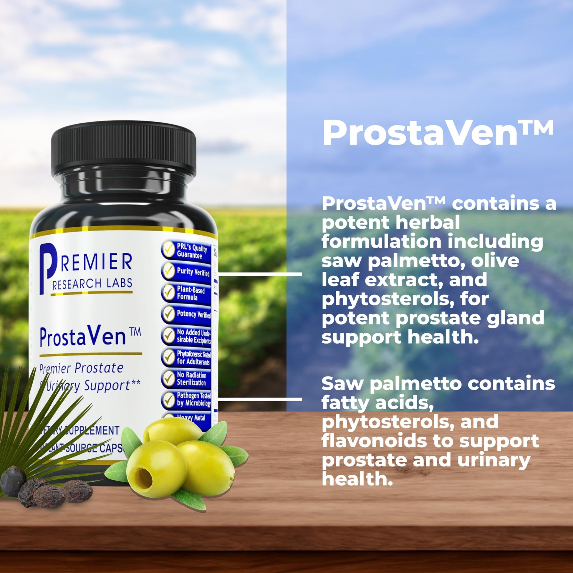 Premier Research Labs ProstaVen - Prostate Supplements for Men, Prostate Health Formula, Natural Supplement with Organic Saw Palmetto - 90 Vegetarian Capsules Premier Research LabsAu supplements