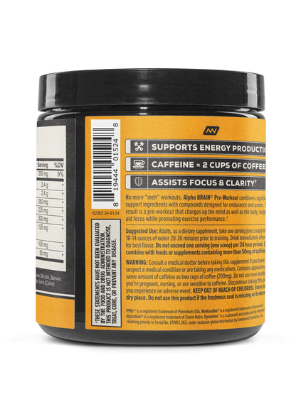 ONNIT Alpha Brain Pre-Workout - Yuzu Peach (20 Serving Tub) ONNITUS supplements
