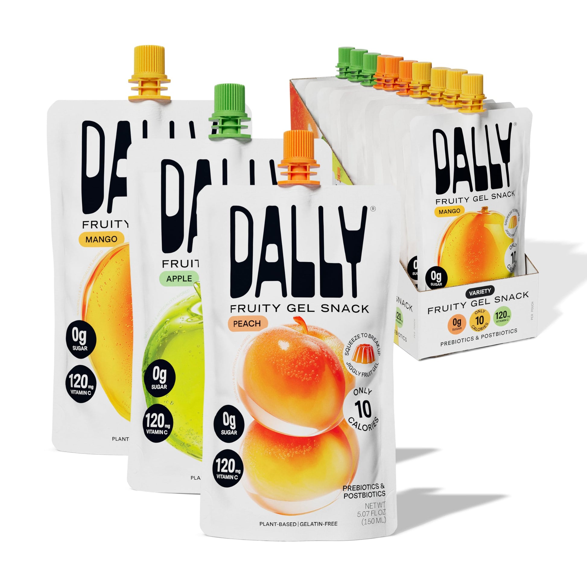 Dally Variety Pack [Mango, Peach & Apple] Drinkable Konjac Jelly 10 Pouches | 10-Calorie Keto, Gluten Free, Sugar Free Korean Fruit Snack | Prebiotics & Postbiotics for Skin, Immune, Weight Management DALLYAu supplements
