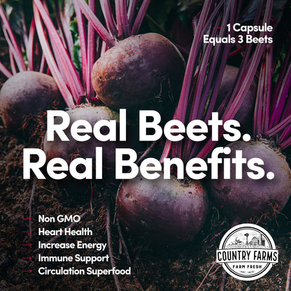 COUNTRY FARMS Bountiful Beets Root Capsules, Wholefood Beet Extract Superfood COUNTRY FARMSUS supplements