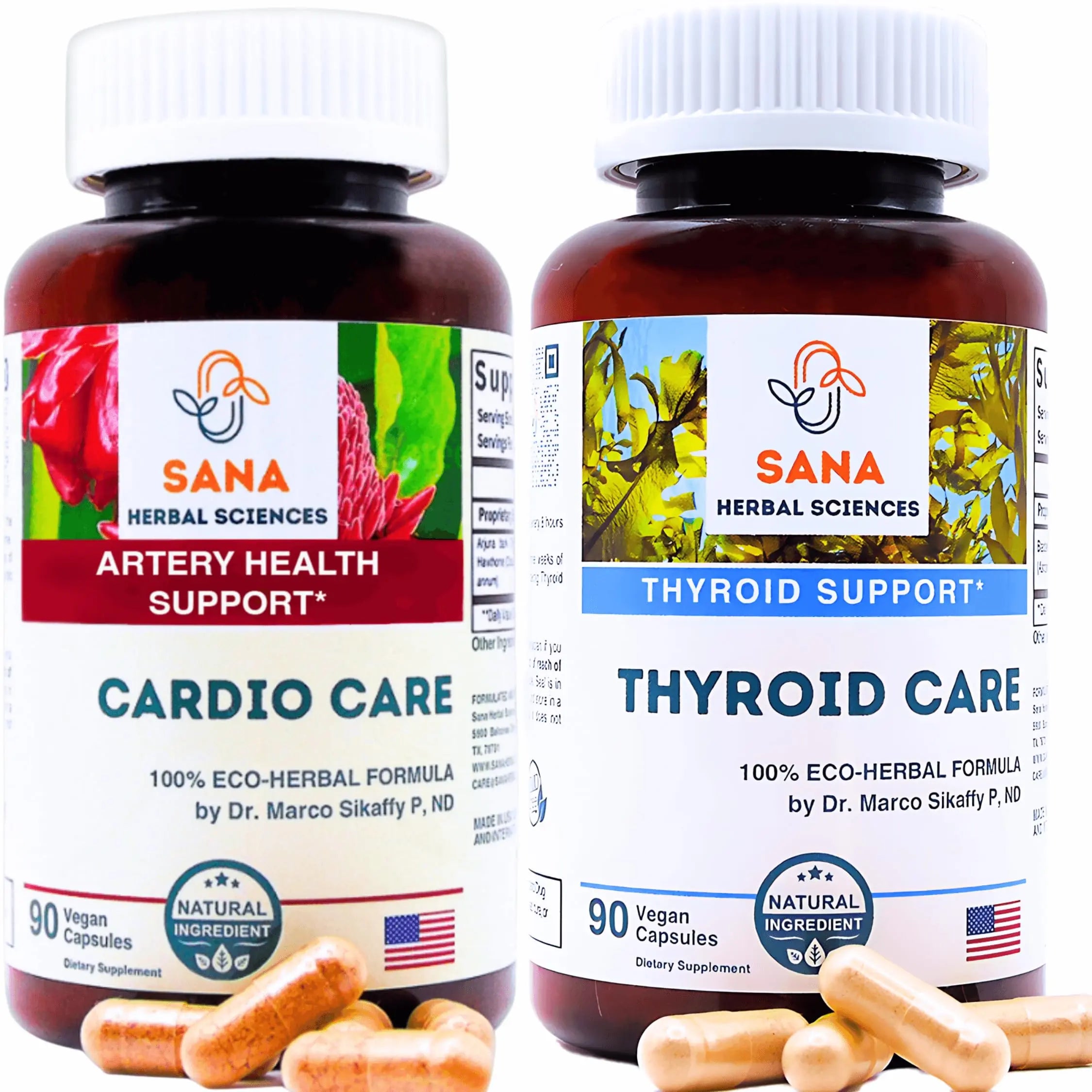 Sana Herbal Sciences Artery Plaque Removal & Sea Iodine Thyroid Support Organic Blends Sana Herbal SciencesAu supplements