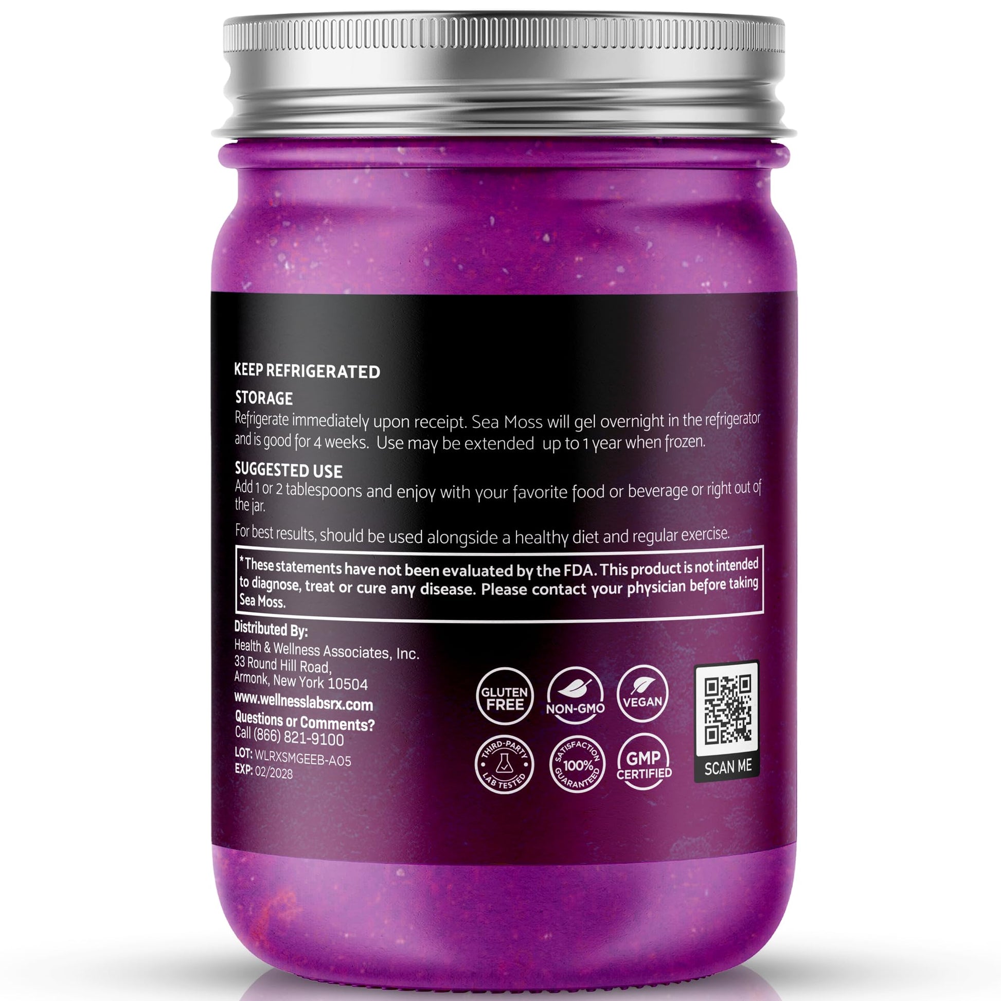 WELLNESS LABSRX Irish Sea Moss Gel Raw - Wildcrafted Superfood Seamoss Gel - Elderberry Flavor, Vitamin and Mineral-Rich from Pristine Caribbean Waters, Immune and Digestive Health Support - 10 oz. WELLNESS LABSRXAu supplements