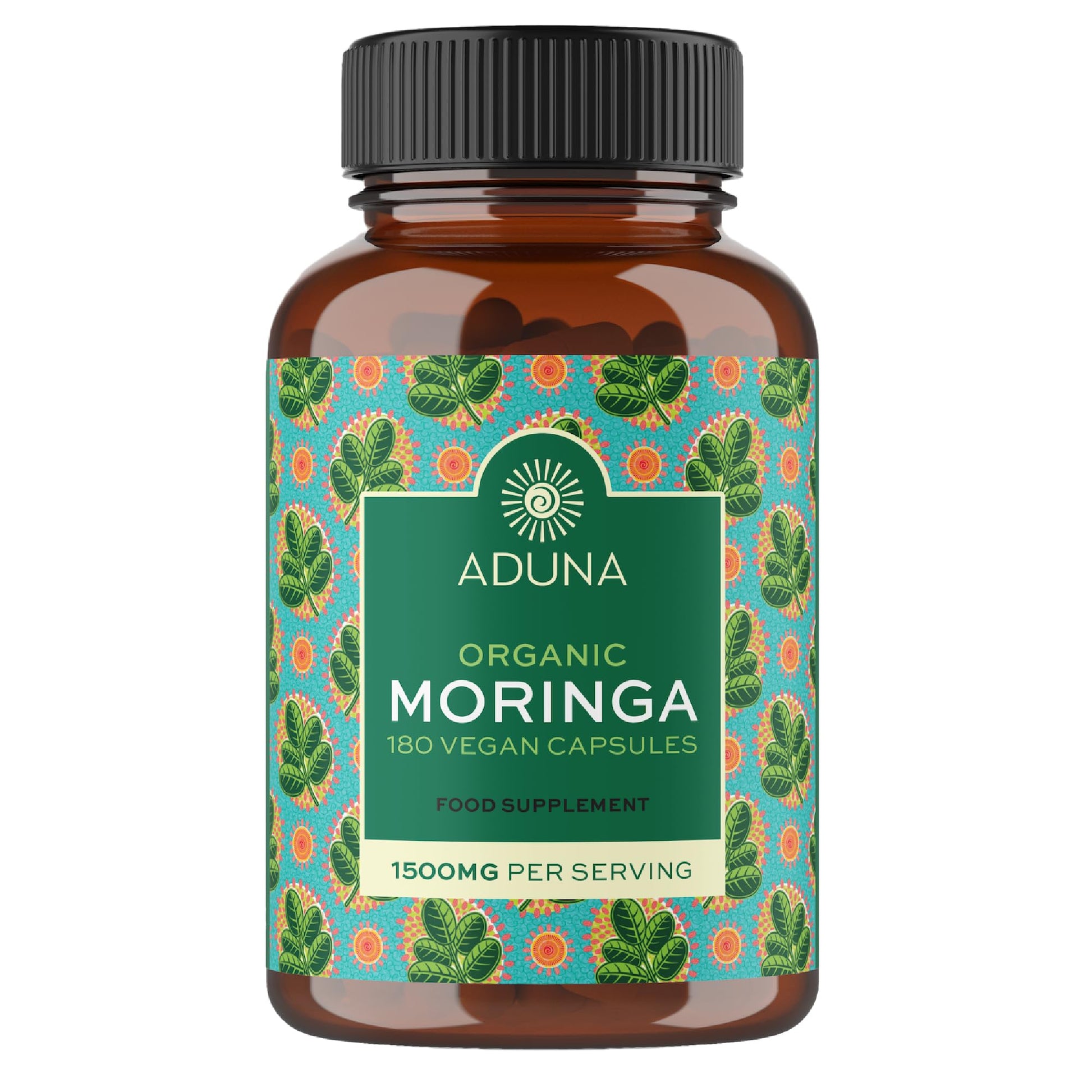 Aduna Organic Moringa Capsules 1500mg | 100% Pure Moringa Leaf for Energy, Immunity & Focus | Natural Plant-Based Food Supplement for Tiredness, Recovery & Breastfeeding | 180 Vegan Capsules AdunaAu supplements