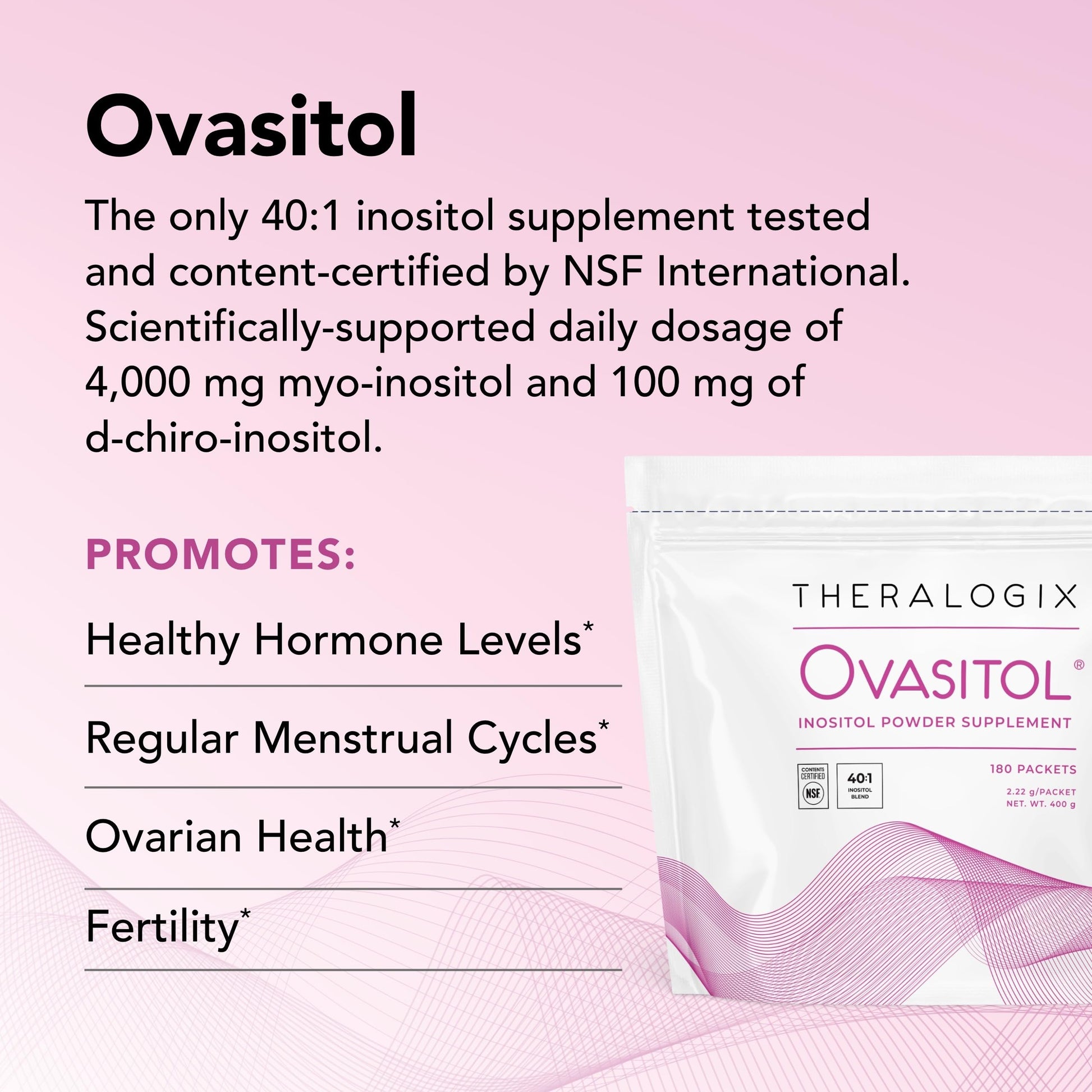 Theralogix Ovasitol Inositol Powder Packets - 180 Servings - Myo-Inositol TheralogixUS supplements