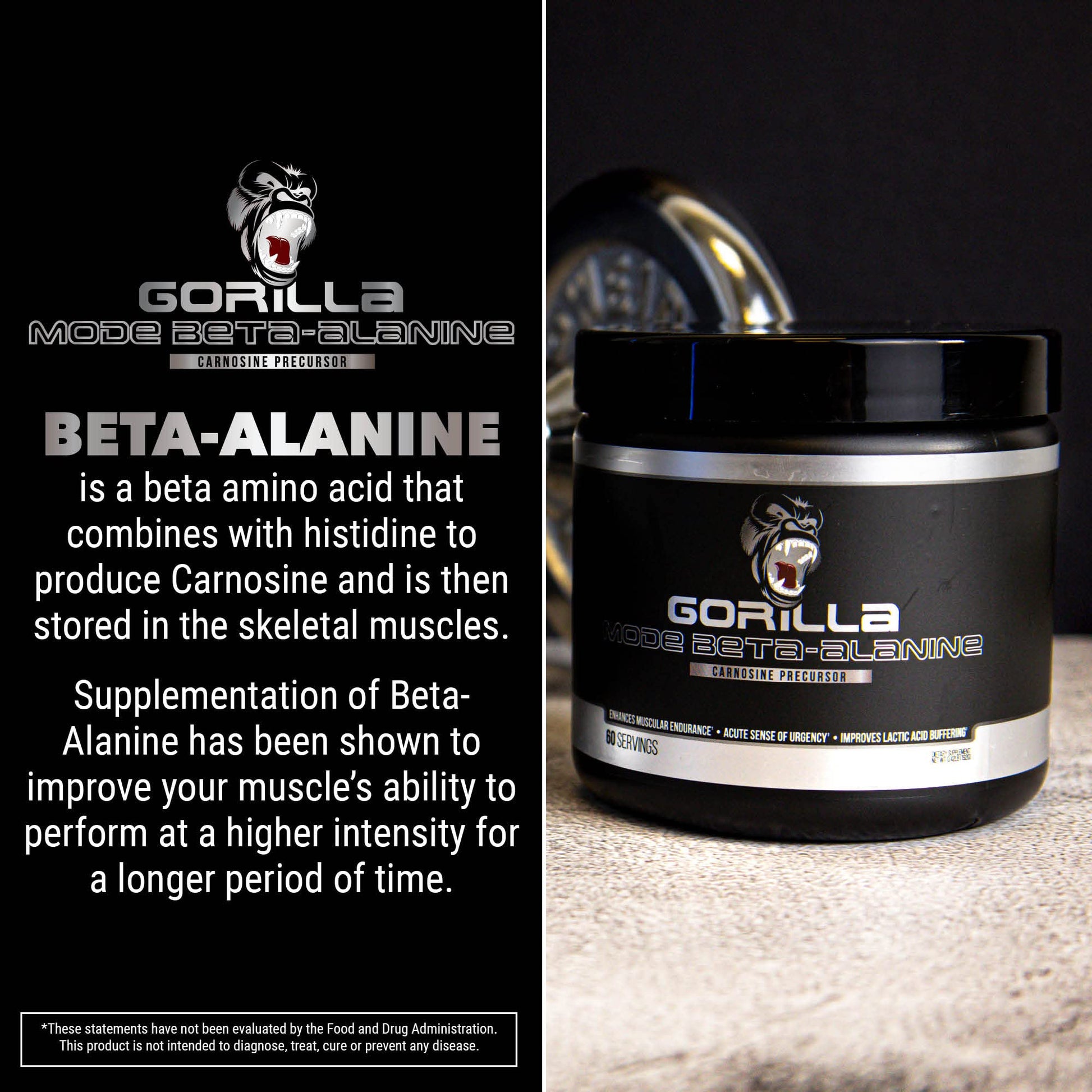 Gorilla Mode Beta-Alanine – Carnosine Precursor/Enhanced Muscular Endurance Gorilla MindAu supplements