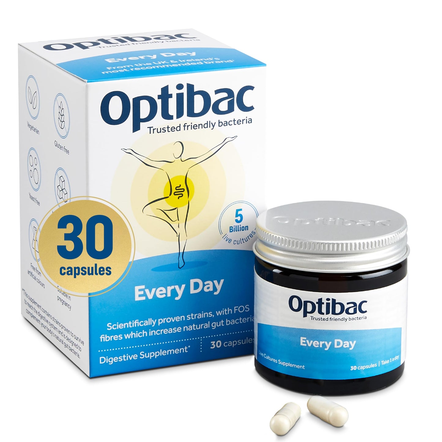 Optibac Probiotics Every Day - Digestive Probiotic Supplement with 5 Billion Bacterial OptiBacUS supplements