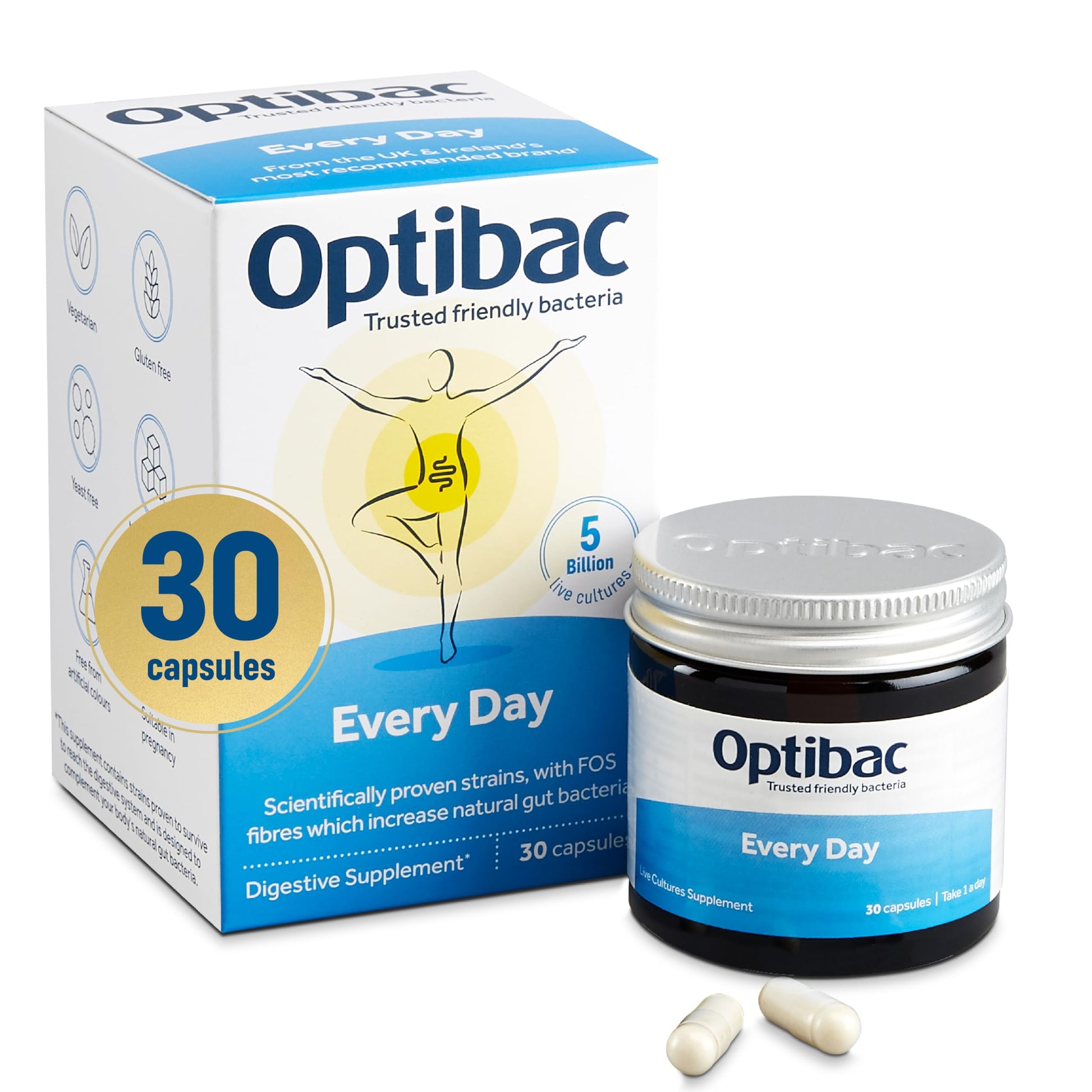 Optibac Probiotics Every Day - Digestive Probiotic Supplement with 5 Billion Bacterial OptiBacUS supplements
