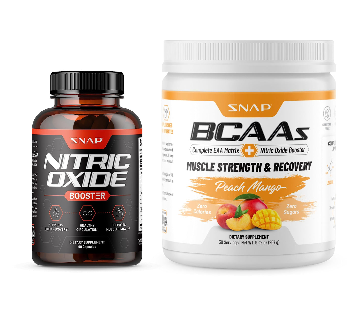 Snap Supplements Nitric Oxide Booster and BCAA Powder Snap SupplementsUS supplements