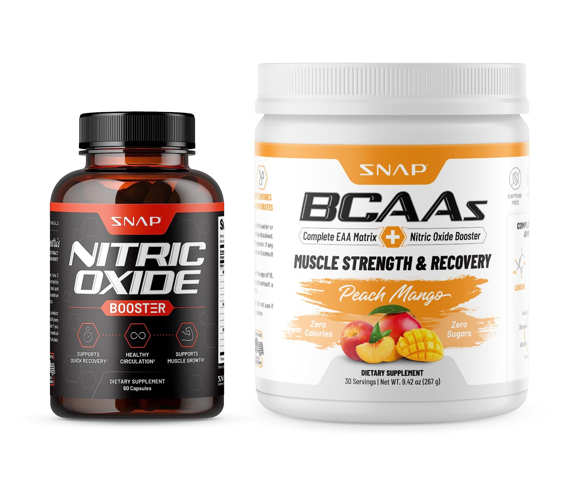Snap Supplements Nitric Oxide Booster and BCAA Powder Snap SupplementsAu supplements