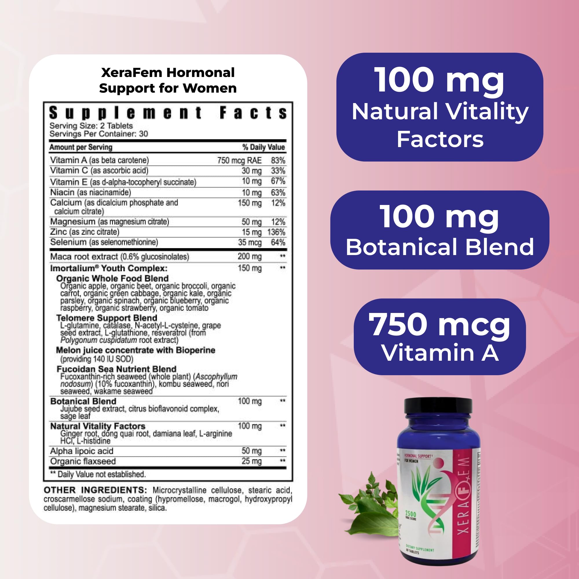 Youngevity XeraFem – Hormonal Support for Women with Vitamins, Minerals, Maca Root, and Grapeseed Extract – Supports Hormonal Balance and Immune Health – 60 Tablets YoungevityAu supplements