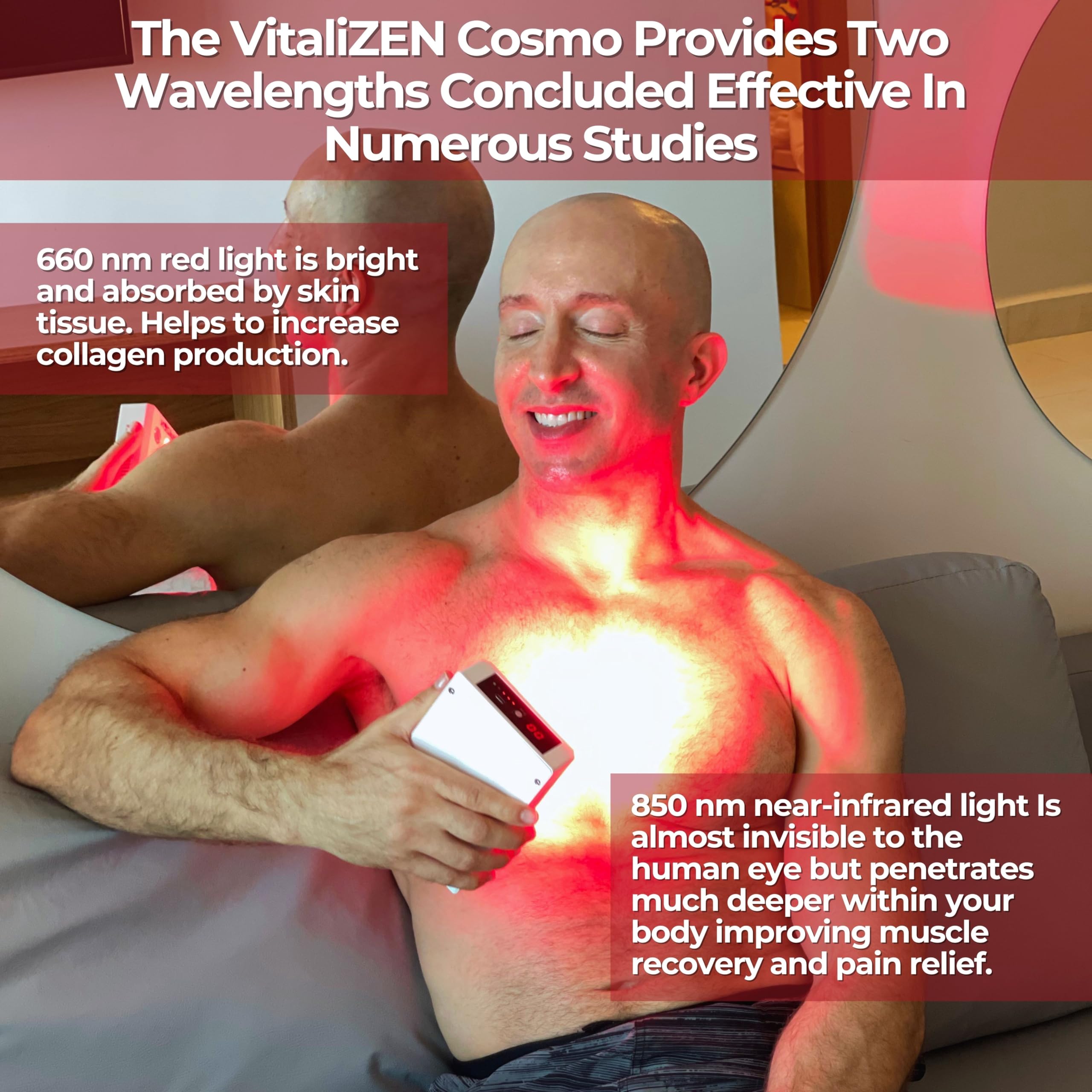 VitaliZEN Cosmo 60 Watt, Rechargeable Red & Near-Infrared Light Therapy Device. 660nm & 850nm VitaliZENAu supplements
