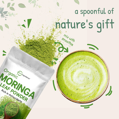 Organic Moringa Oleifera Leaf Powder for Hair, 2 Pounds, Rich in Antioxidants and Immune Micro IngredientsUS supplements