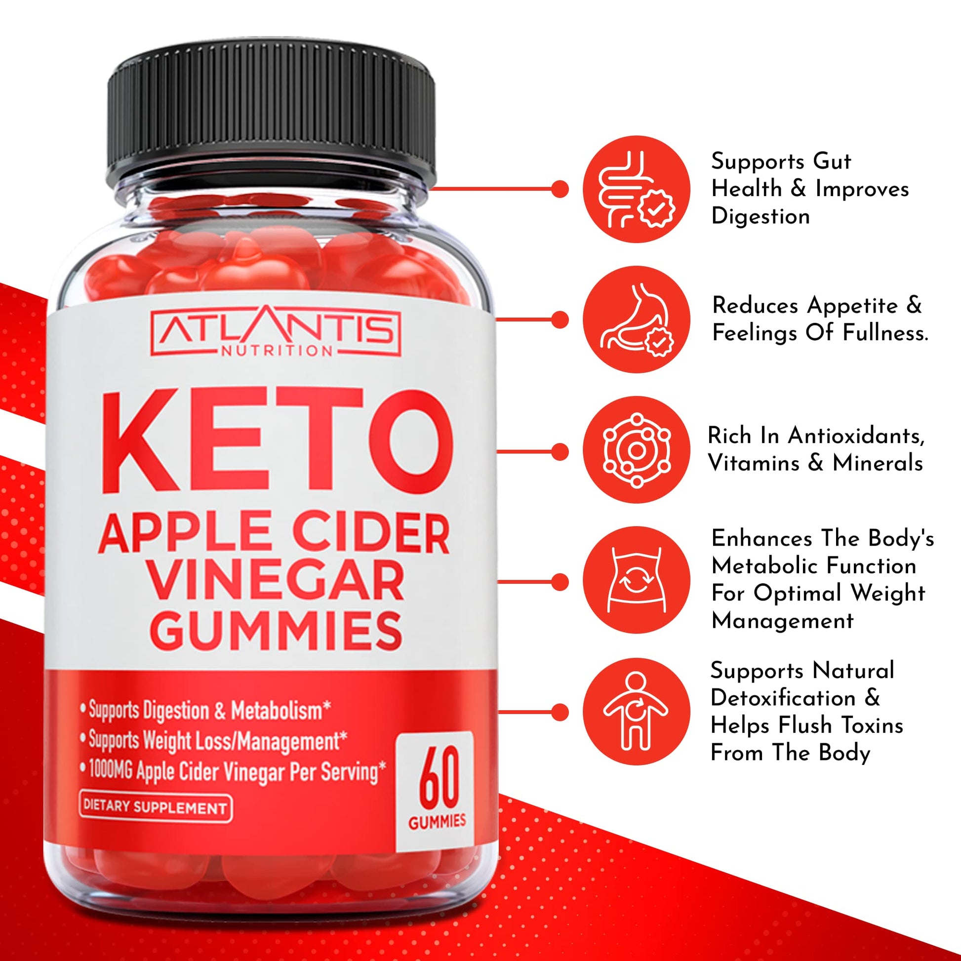 Keto ACV Gummies for Weight Loss - Apple Cider Vinegar Keto ACV Gummies Formulated Atlantis NutritionAu supplements