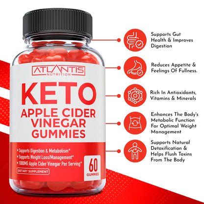 Keto ACV Gummies for Weight Loss - Apple Cider Vinegar Keto ACV Gummies Formulated Atlantis NutritionUS supplements