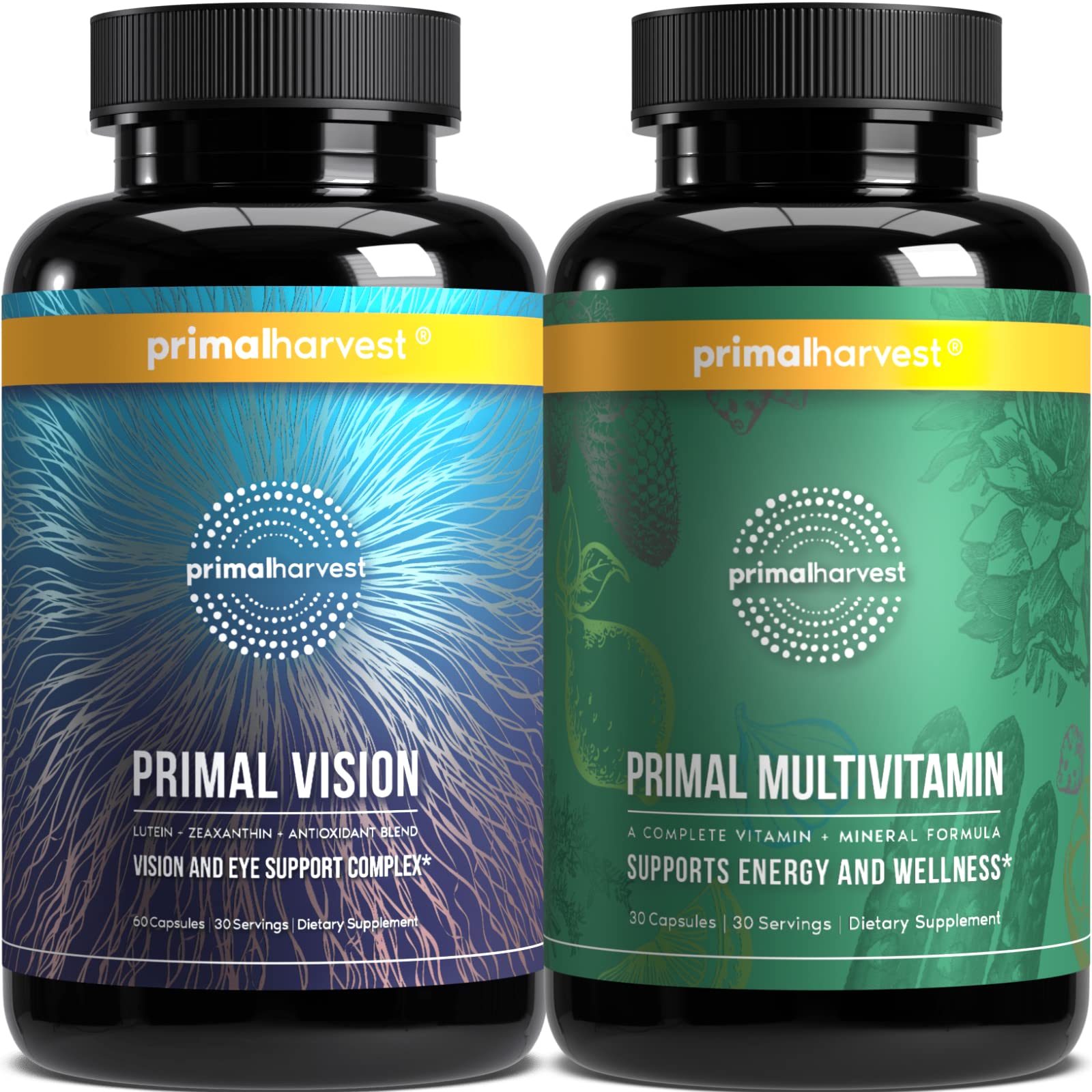 Primal Harvest Multivitamin & Primal Vision – Complete Support for Daily Wellness & Eye Health with Essential Vitamins & Nutrients Primal HarvestUS supplements