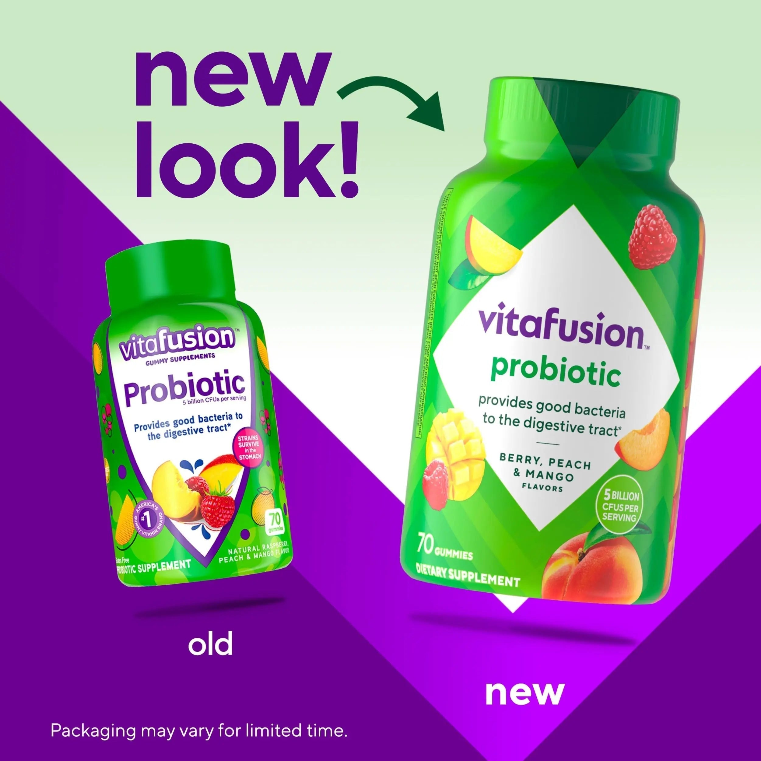 vitafusion Probiotic Gummy Supplements, Raspberry, Peach and Mango Flavors, Probiotic Nutritional Supplements With 5 Billion CFUs VitafusionAu supplements