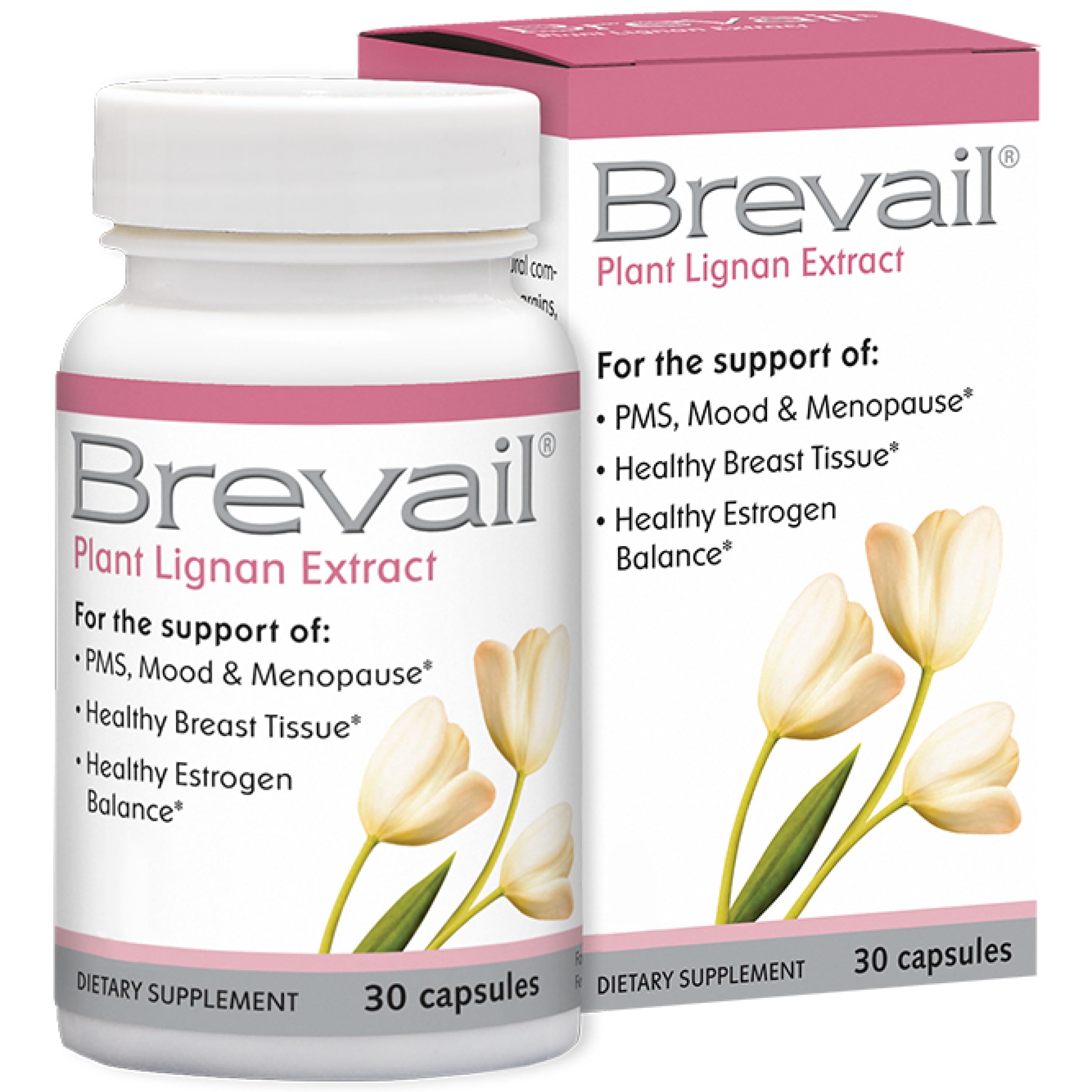 Brevail Plant Lignan Extract Capsules, Proactive Breast Health Supplement with 50 mg SDG Lignans from Flax Seed Hulls for Healthy Estrogen Balance and PMS Mood Support Pills, 30 Count Barlean'sAu supplements
