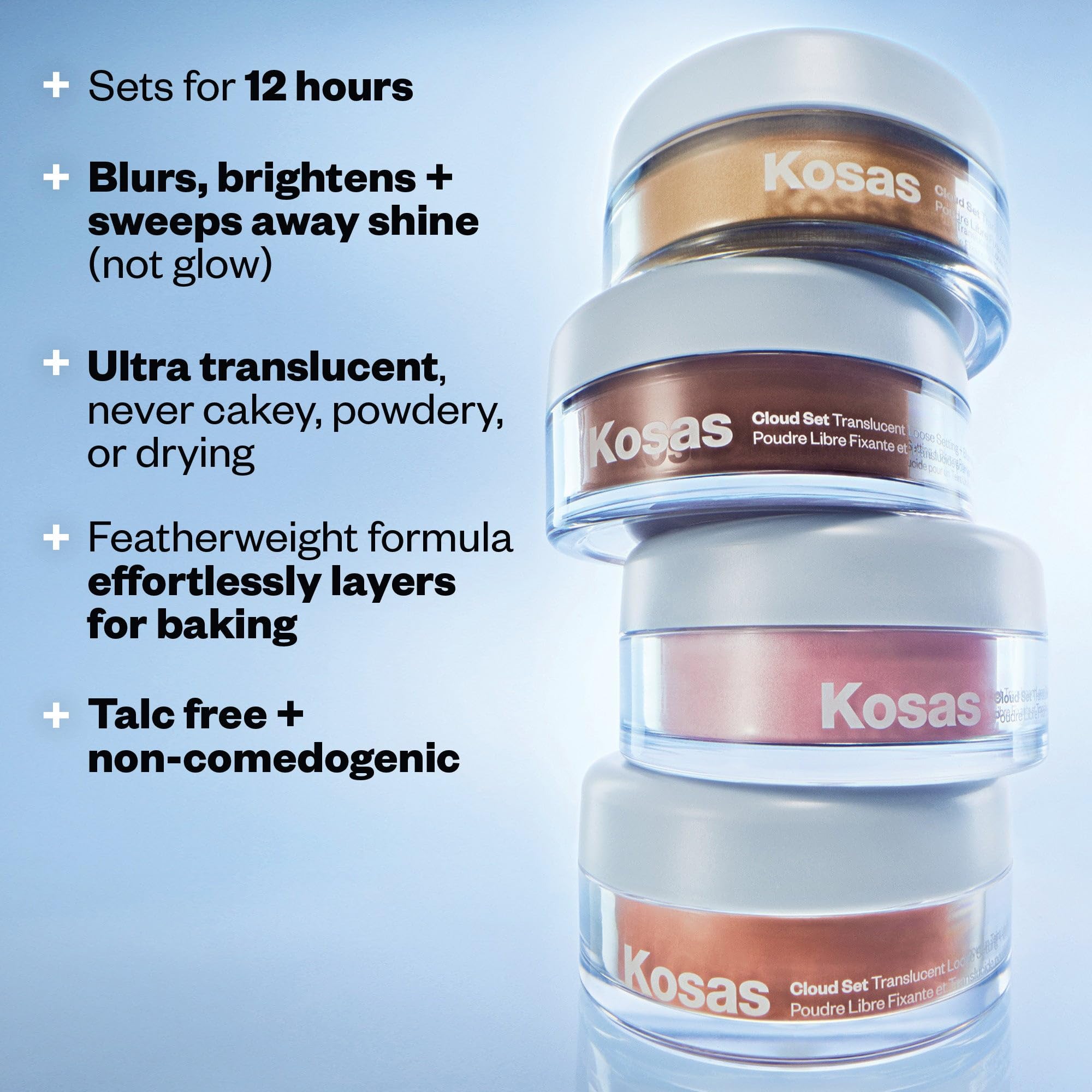 Kosas Cloud Set Loose Setting Powder – Talc-Free Translucent Face Powder for Oil Control, Ultra Sheer Pink KosasAu supplements